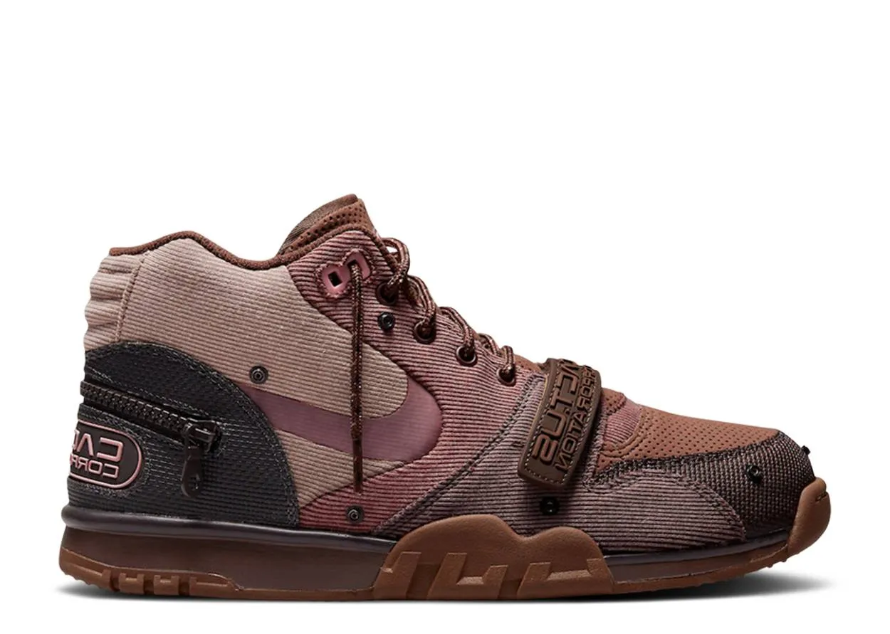 Nike Air Trainer 1 Travis Scott Wheat Comfort Heel Satin Glow