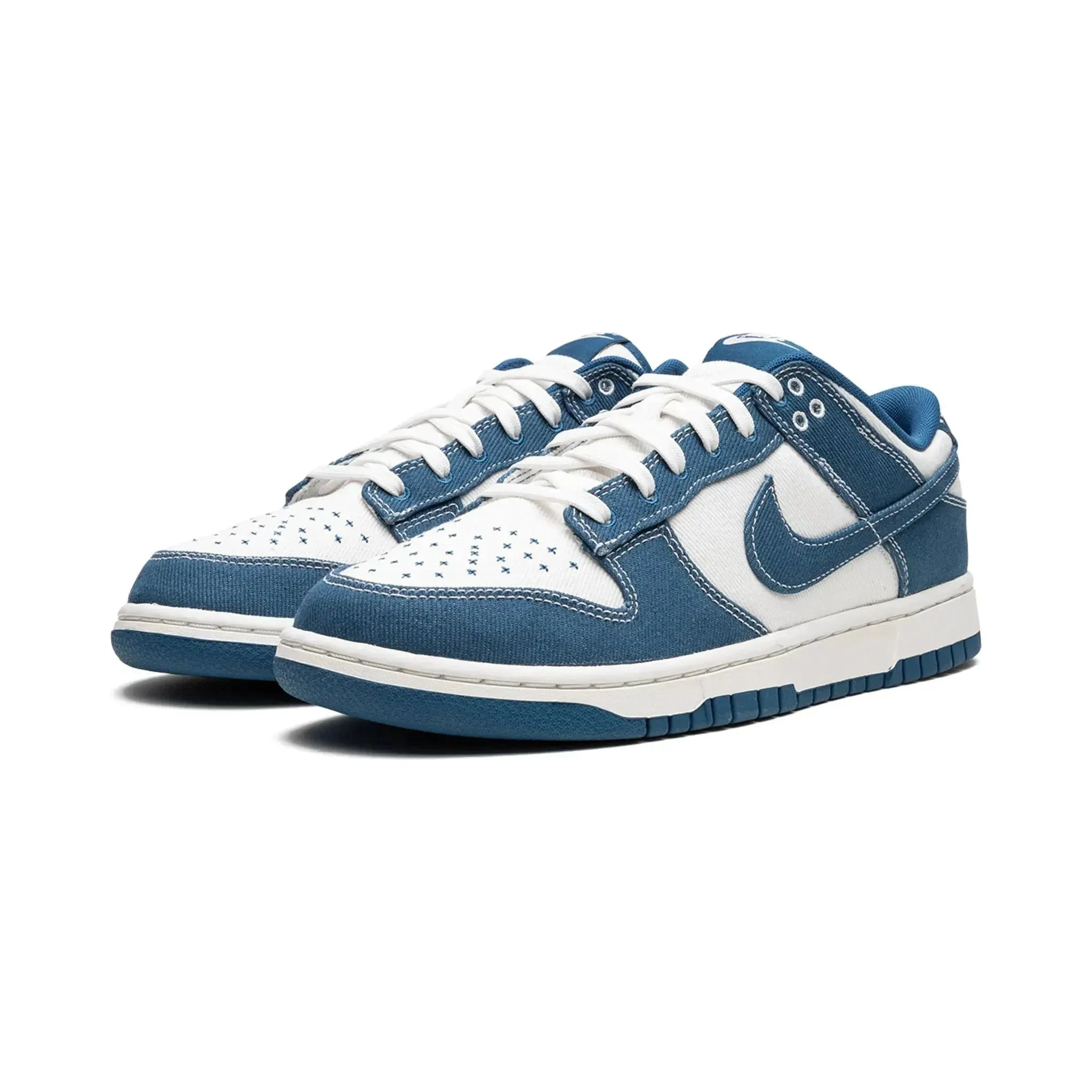Dad Style Moon Walk Nike dunk low "Shashiko - Industrial Blue"