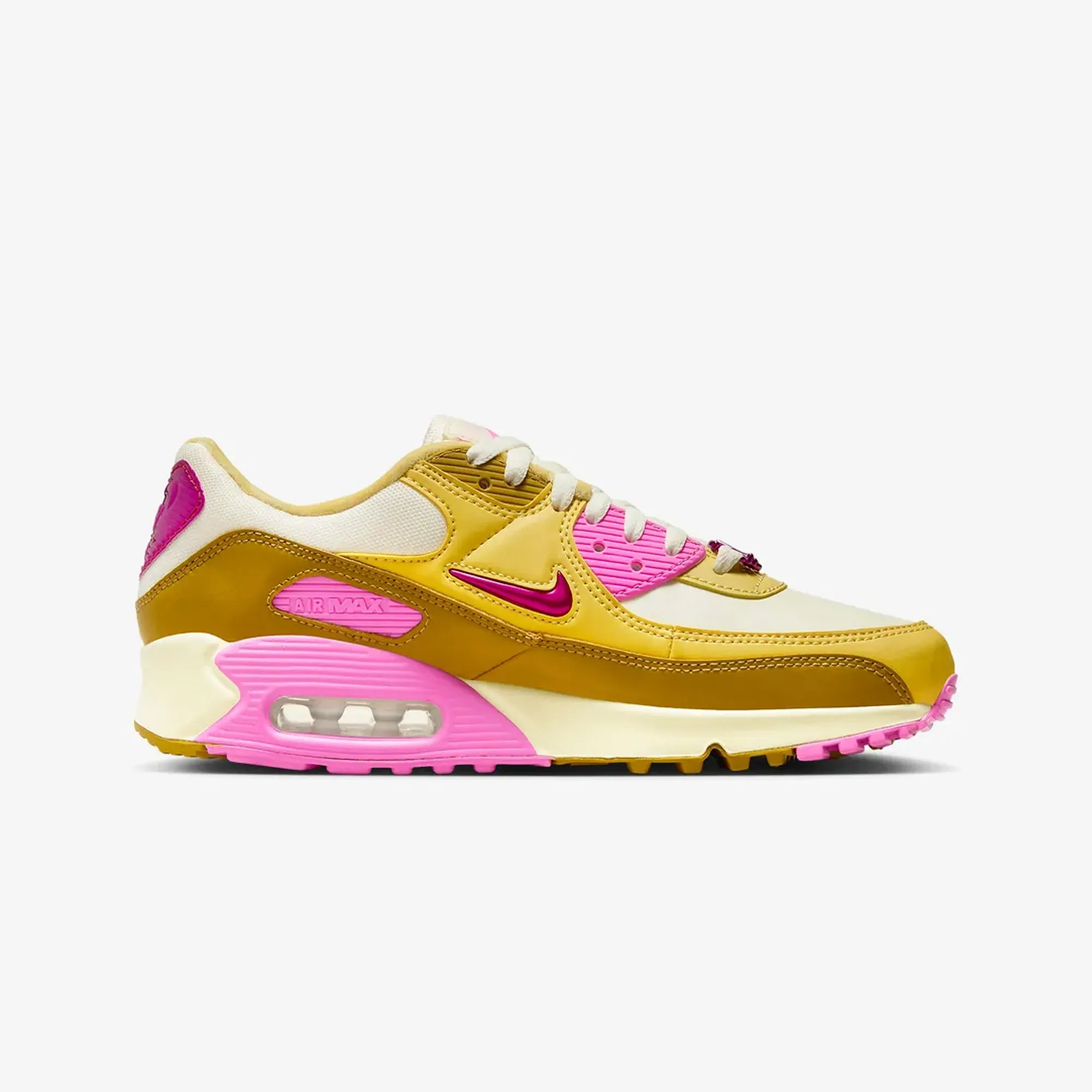 Nike | AIR MAX 90 SE  { COCONUT MILK/PLAYFUL PINK-SATURN GOLD Field Walk senior care