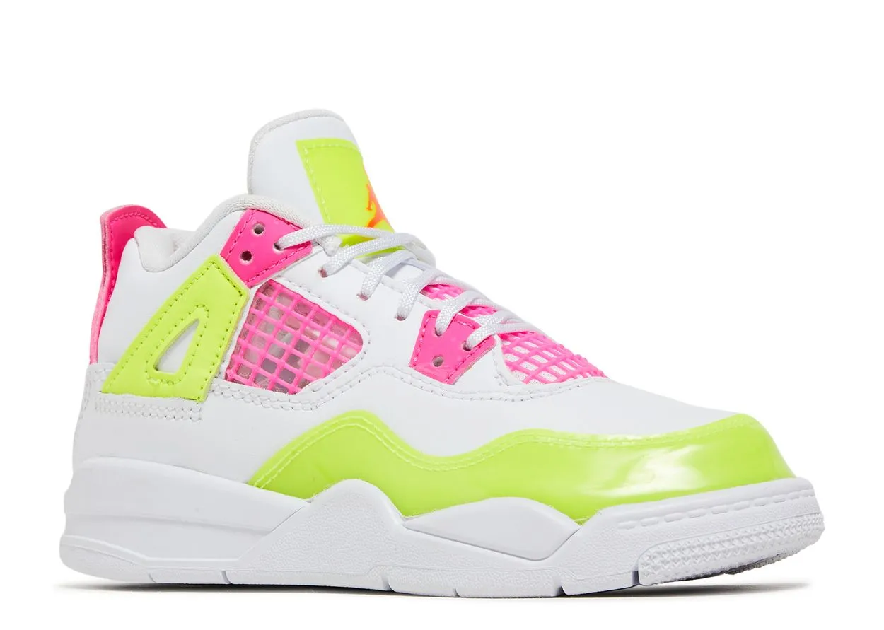 Air Jordan 4 Retro White Lemon Pink (PS) Water   Resistant Low Top