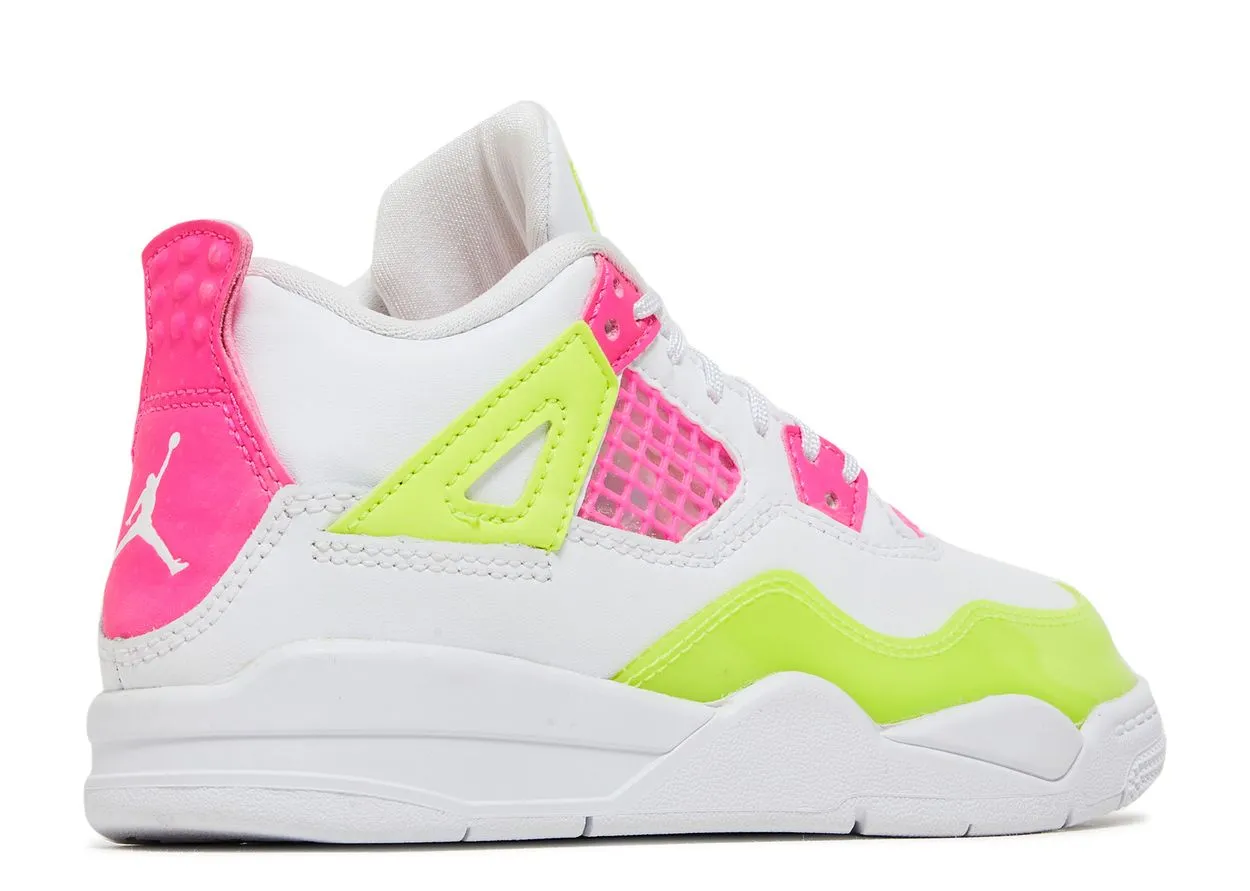 Air Jordan 4 Retro White Lemon Pink (PS) Break Time Comfort Wear