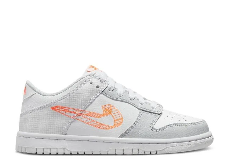 Refined Edge Nike Dunk Low 3D Swoosh White Grey