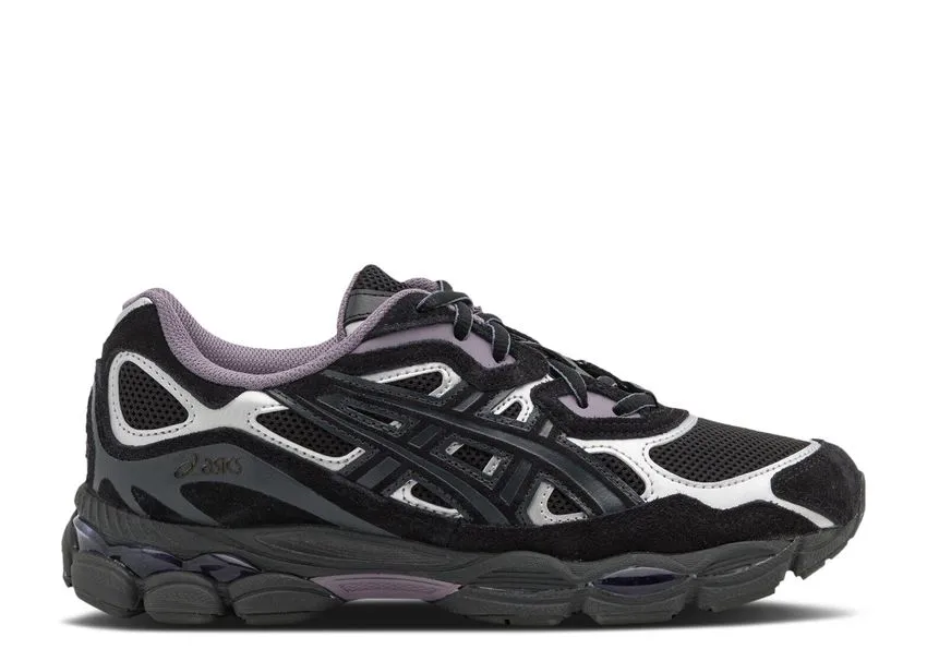 Asics Gel-NYC Black Purple Graphite Grey Zip Closure Agility Control