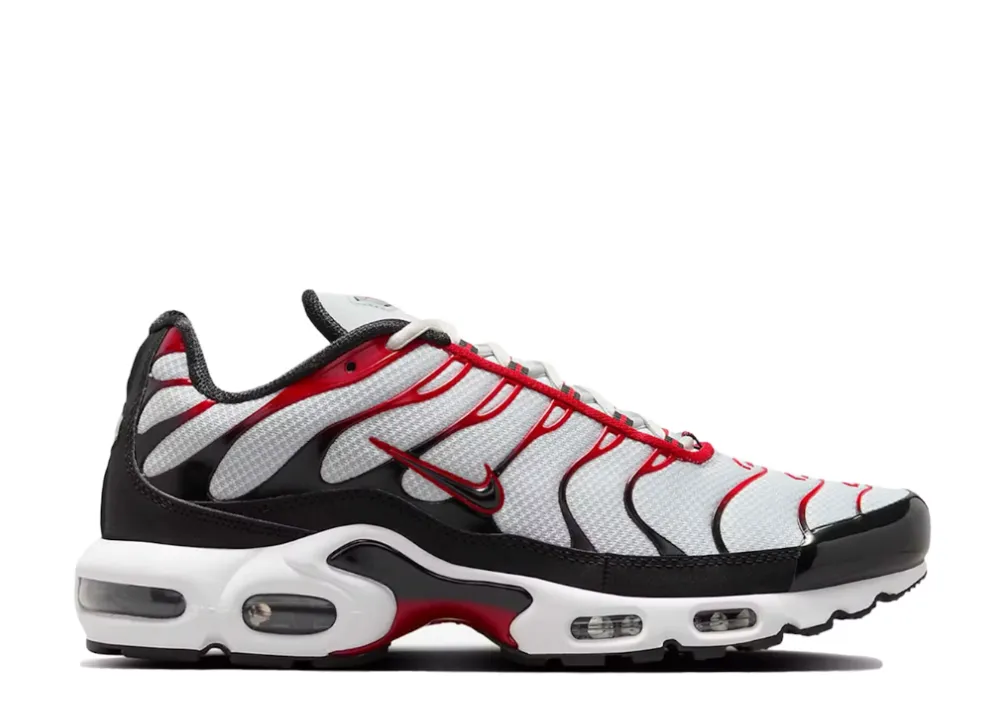 Breathable mesh Adjustable   fit Nike Air Max Plus Pure Platinum Black University Red
