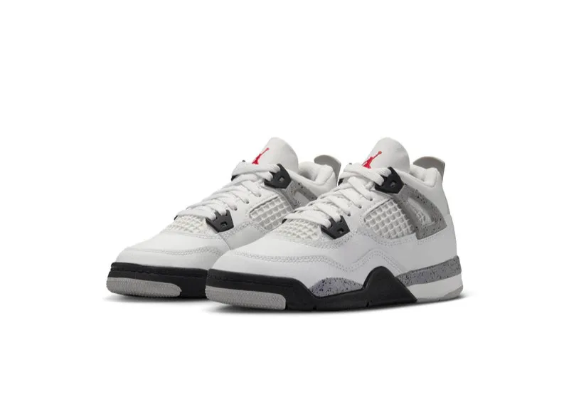 Jordan 4 Retro "White Cement" Pre-School (2025) Forest Step