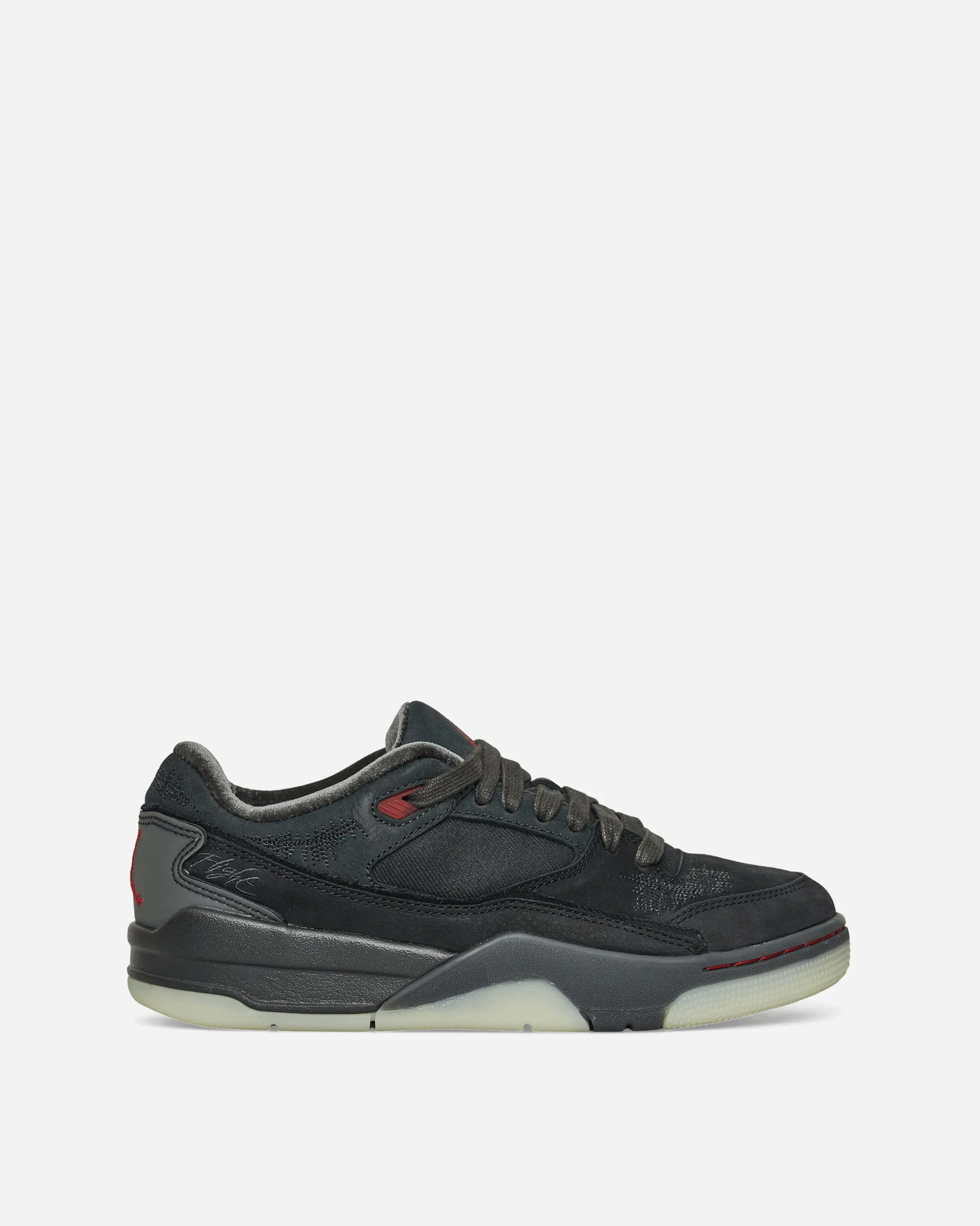 Linen Air Women's T??la Jordan Flight Court Sneakers Black / Varsity Red