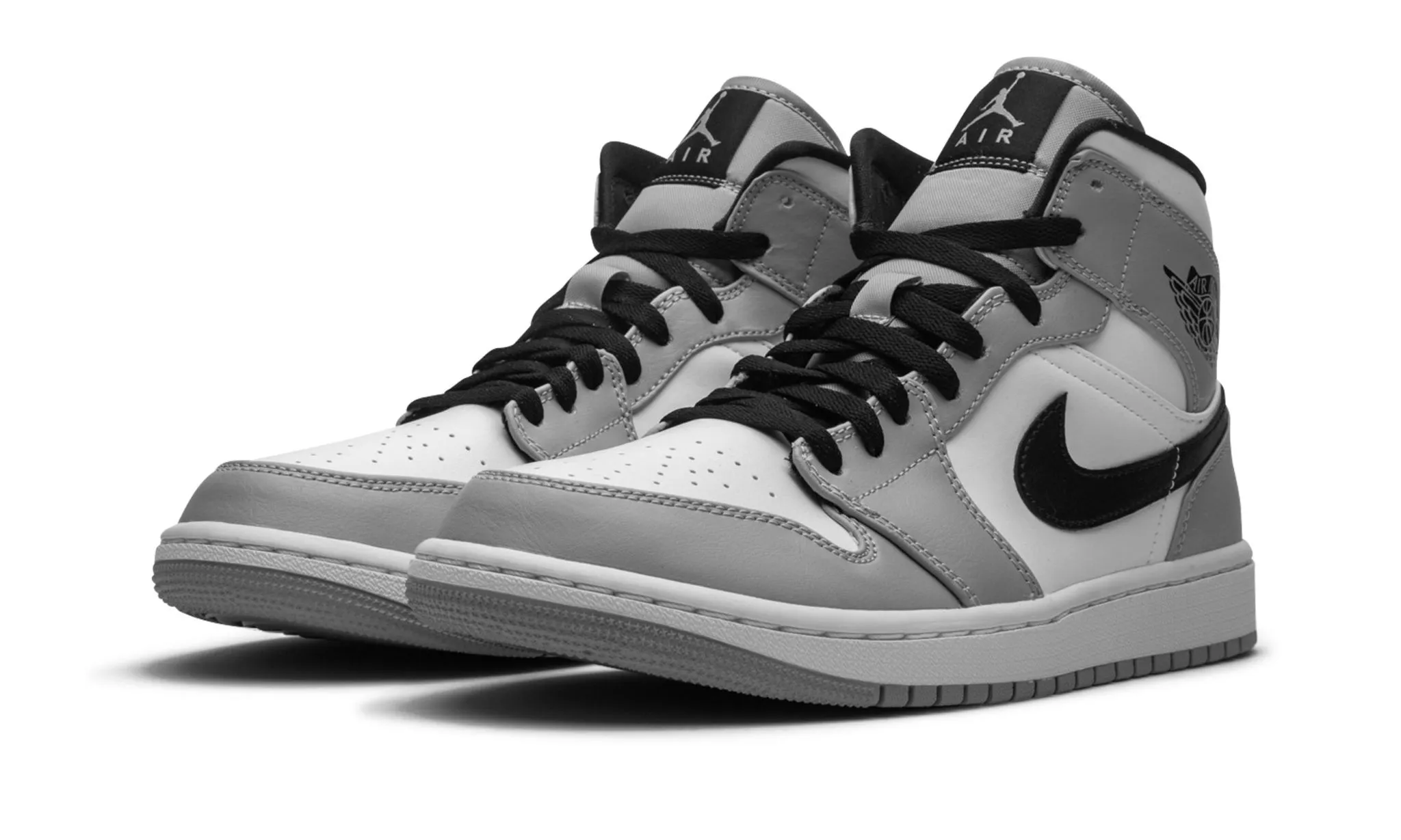 Air Jordan 1 Mid Light Smoke Grey Bend Step