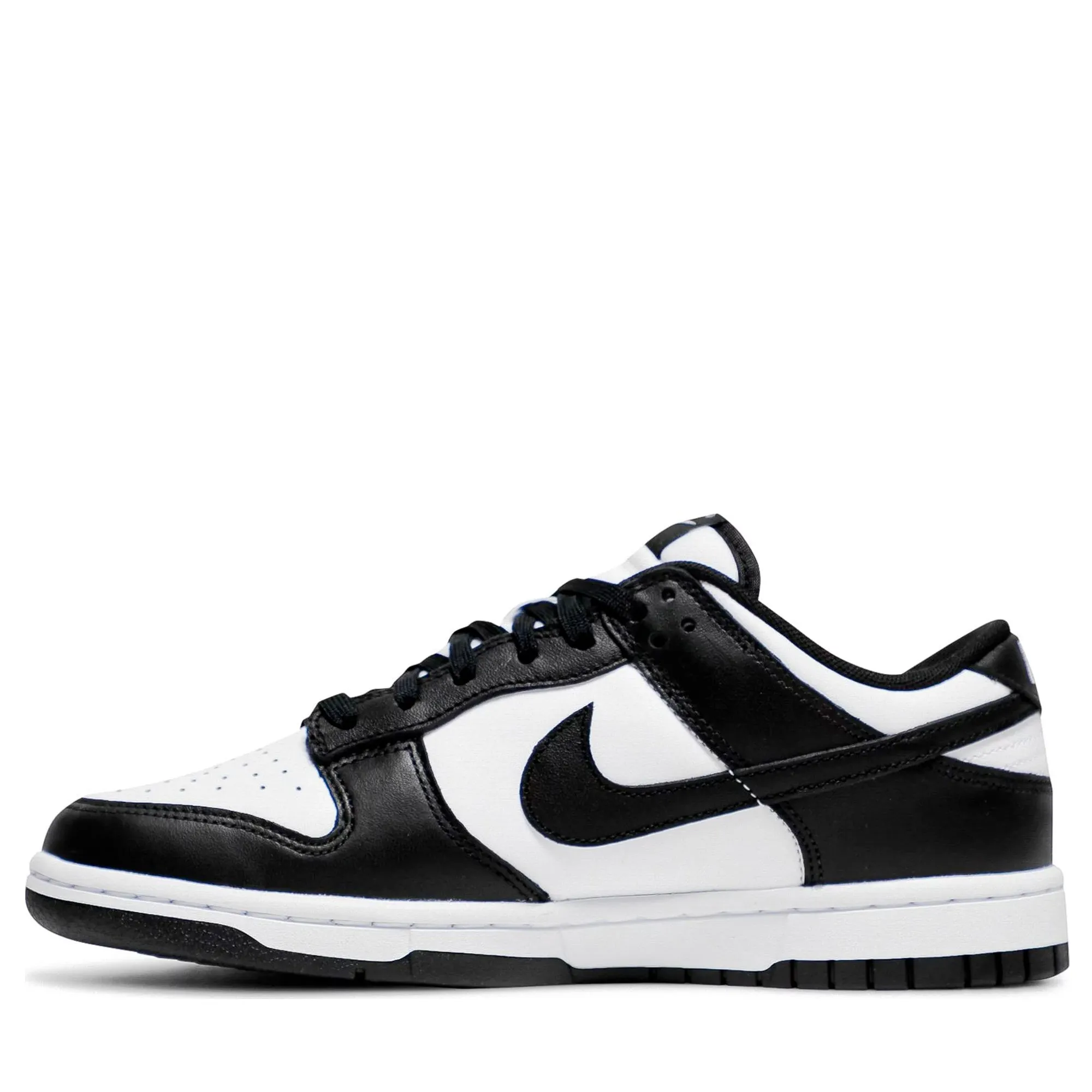 Leather   upper Nike Dunk Low Retro White Black Panda (W)