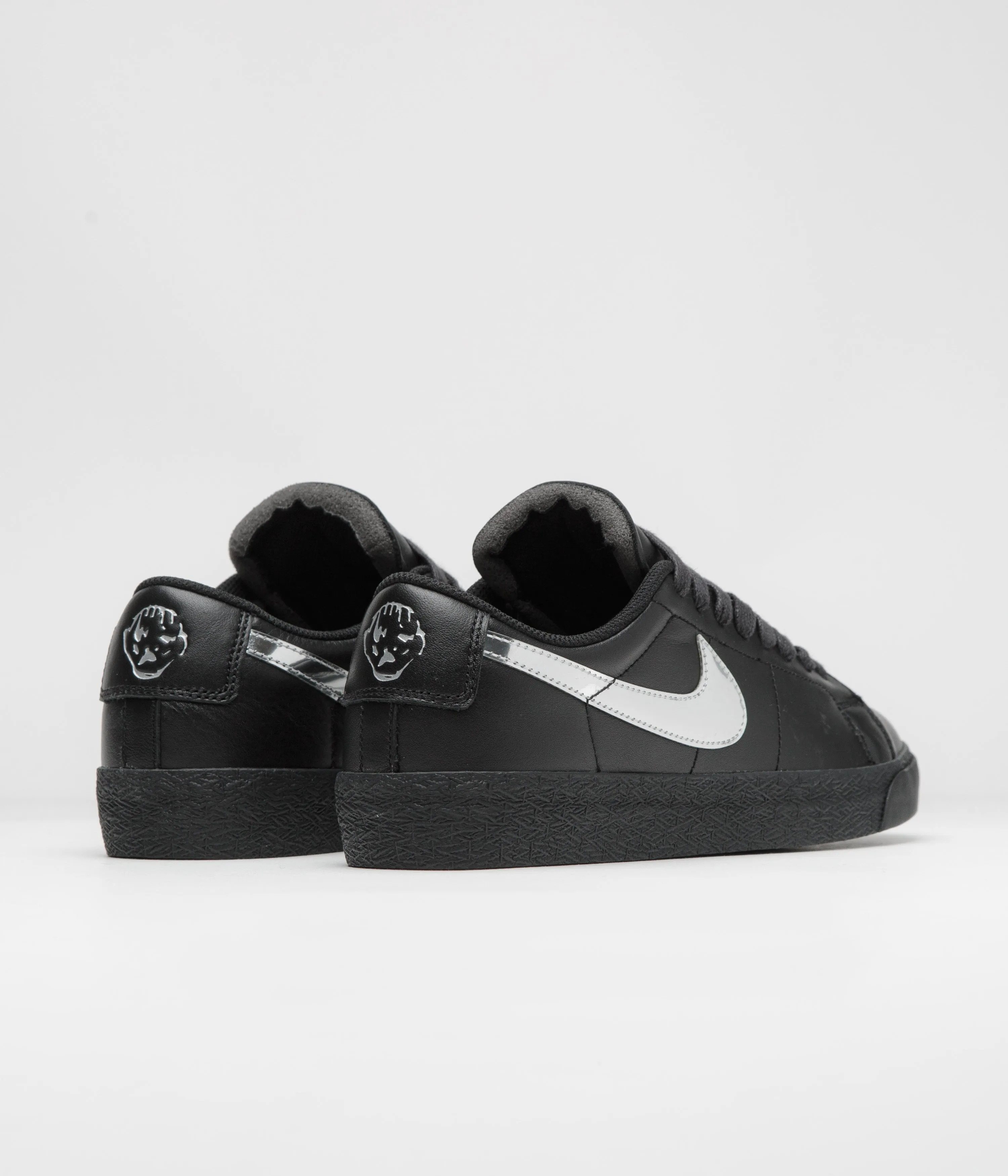 Nike SB x Dancer Skateboards Blazer Low Shoes - Black / Metallic Silver / Black Everywhere Use