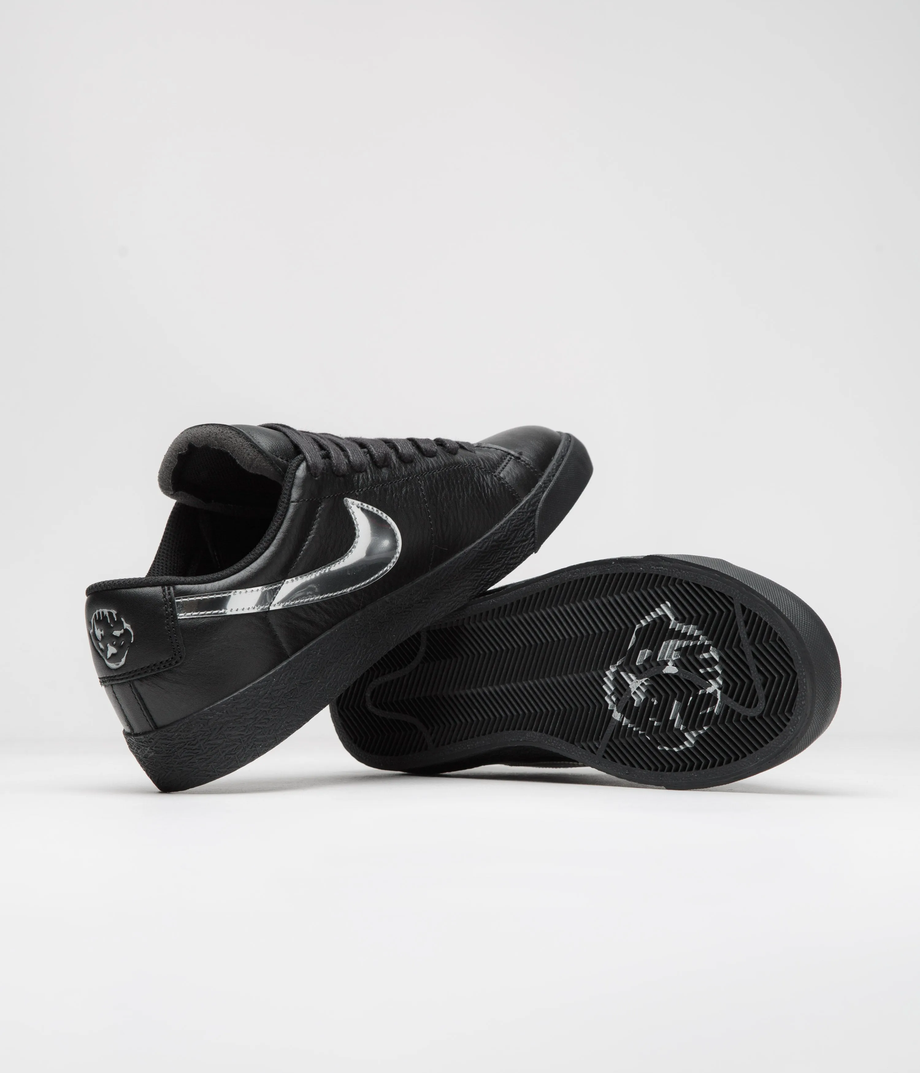 Smooth Motion Nike SB x Dancer Skateboards Blazer Low Shoes - Black / Metallic Silver / Black