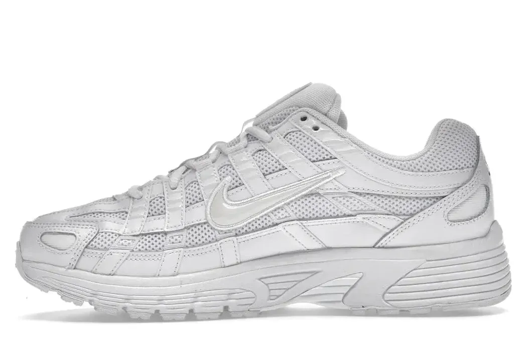Nike P-6000 Triple White Soft Padding Solar - powered