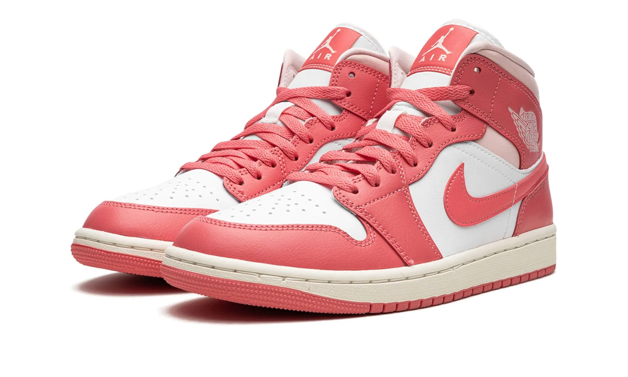 Wmns Air Jordan 1 Mid 'Strawberries and Cream' Ventilated Mesh