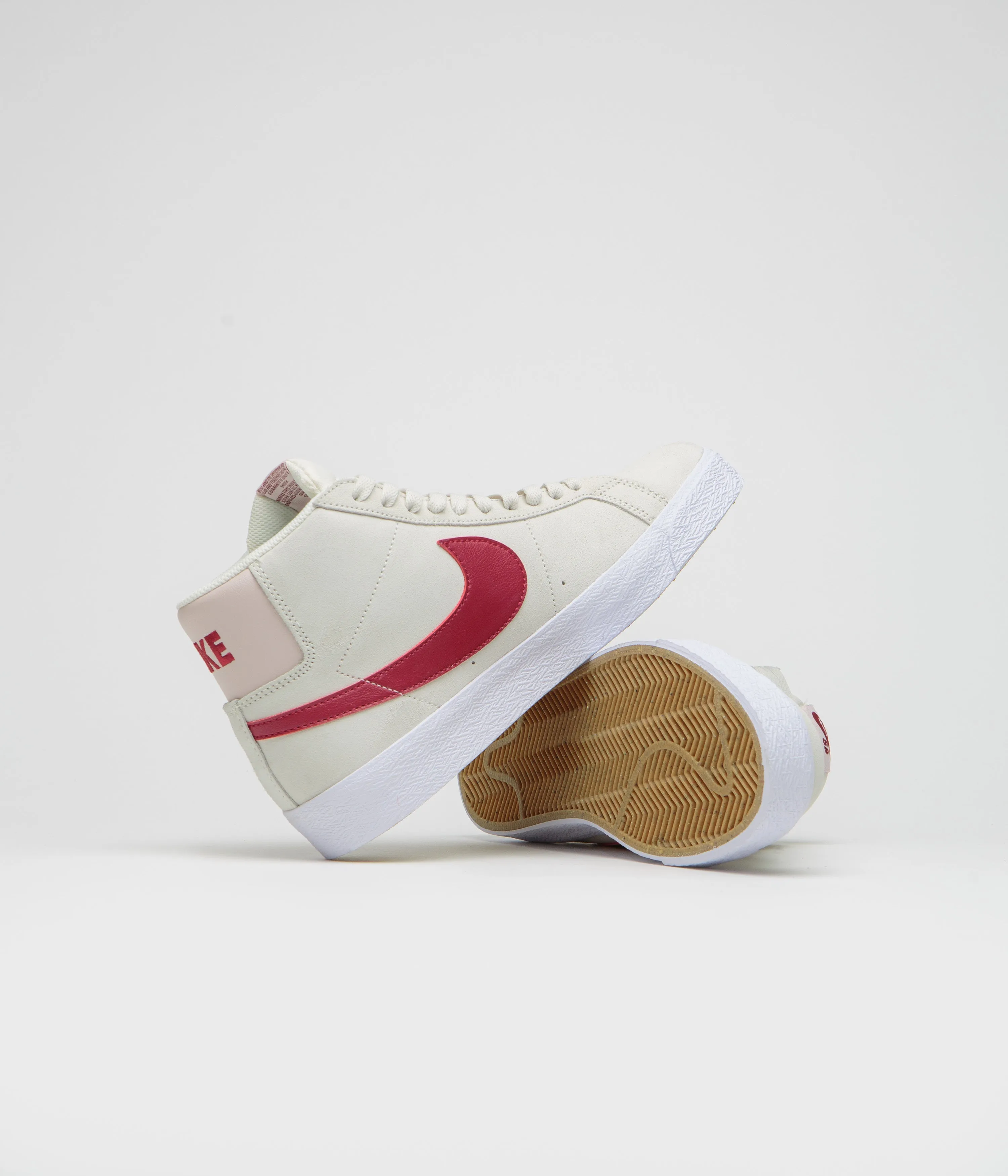 Nike SB Blazer Mid Shoes - Pale Ivory / Noble Red - Silt Red - White Style Match Every Season