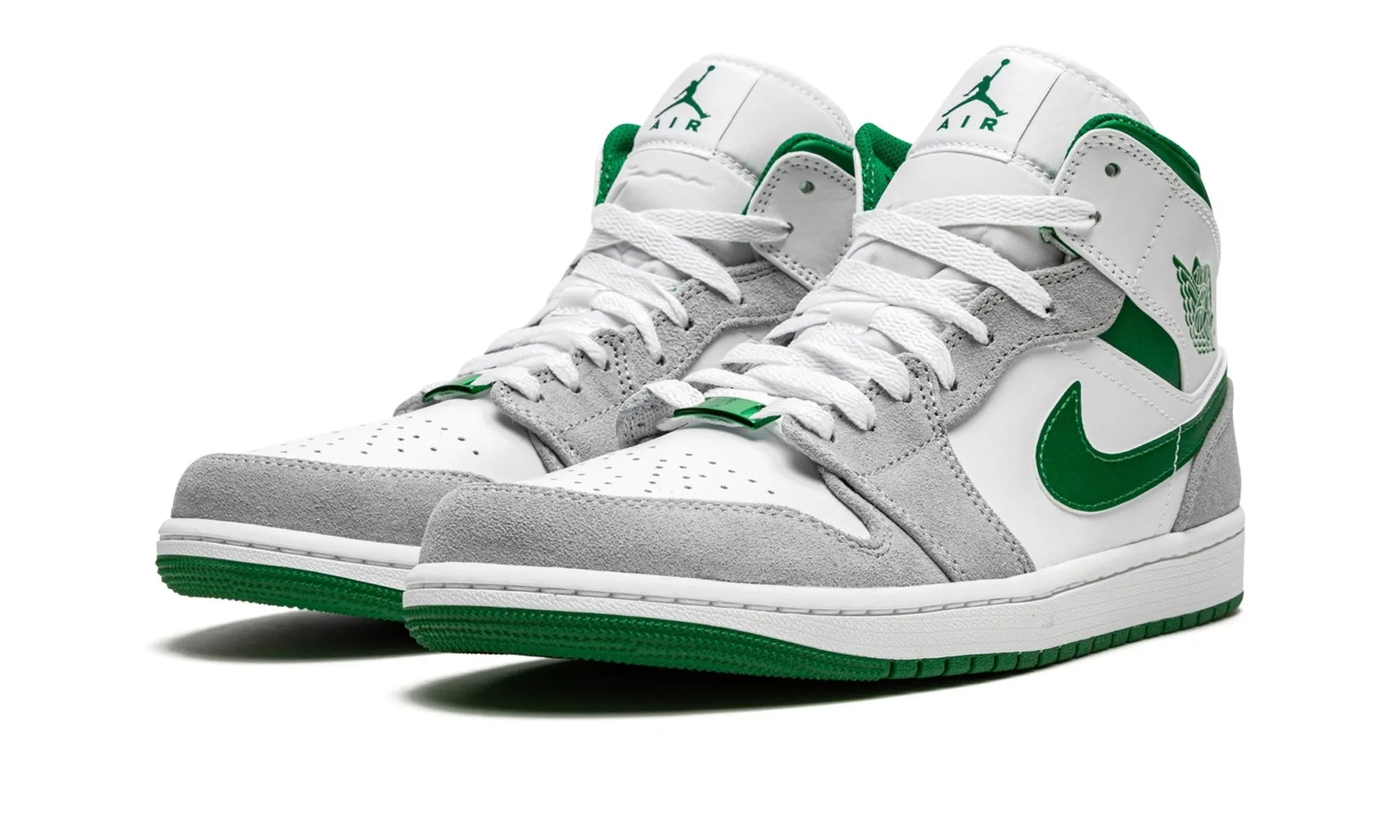 Air Jordan 1 Mid SE Grey Pine Green White School Run