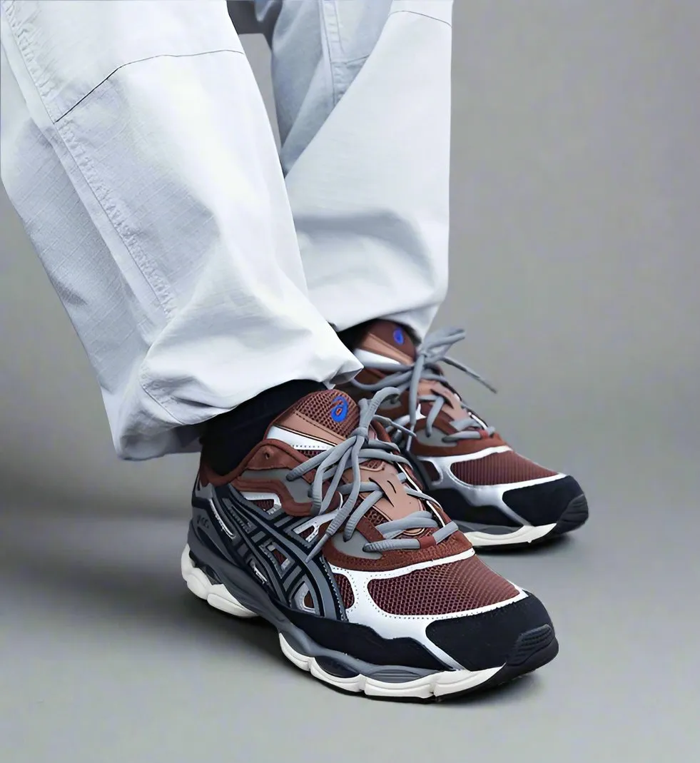 ASICS Gel-NYC Reddish Brown Steeple Grey Reinforced Eyestay Durability