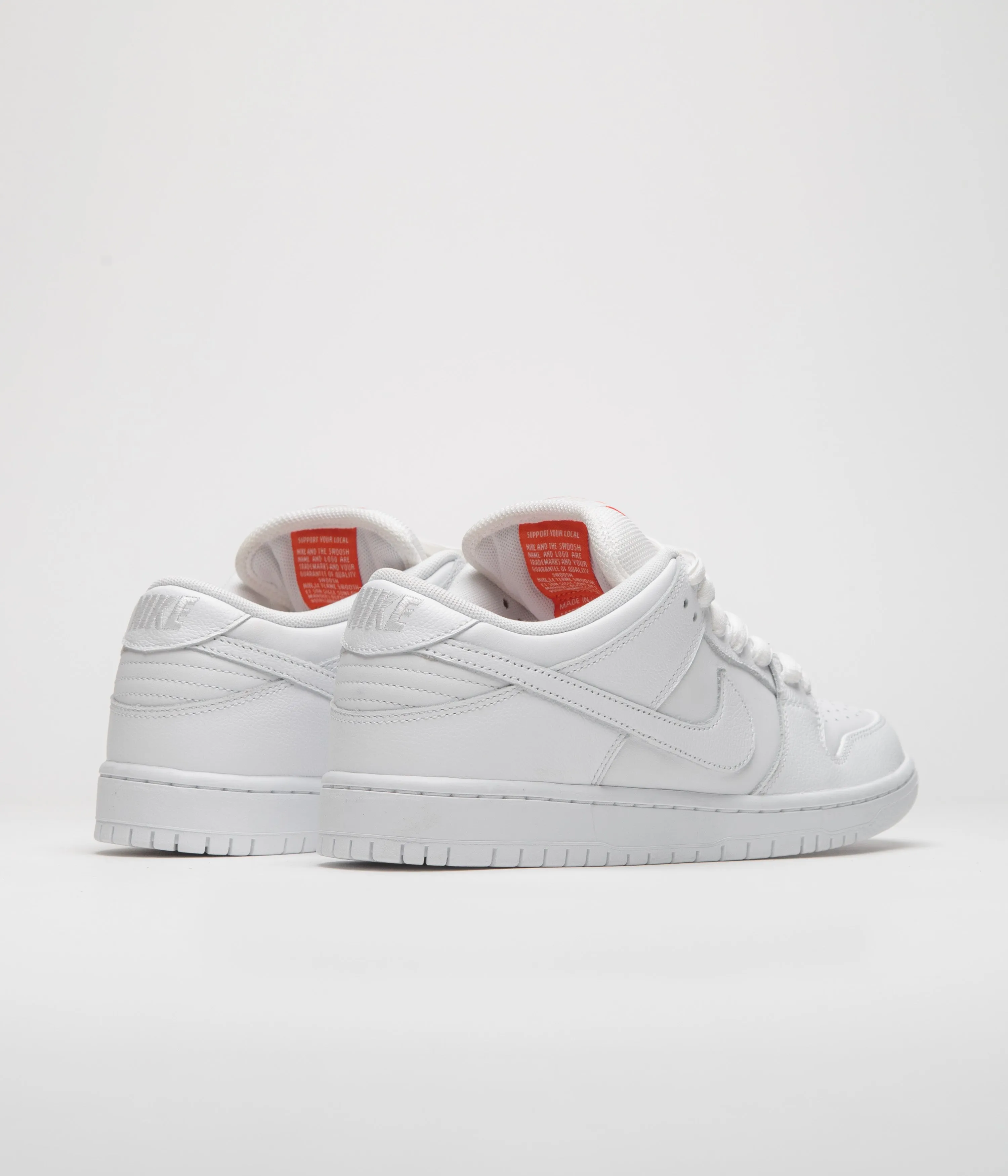 Nike SB Orange Label Dunk Low Pro Shoes - White / White - White - White Shop Day