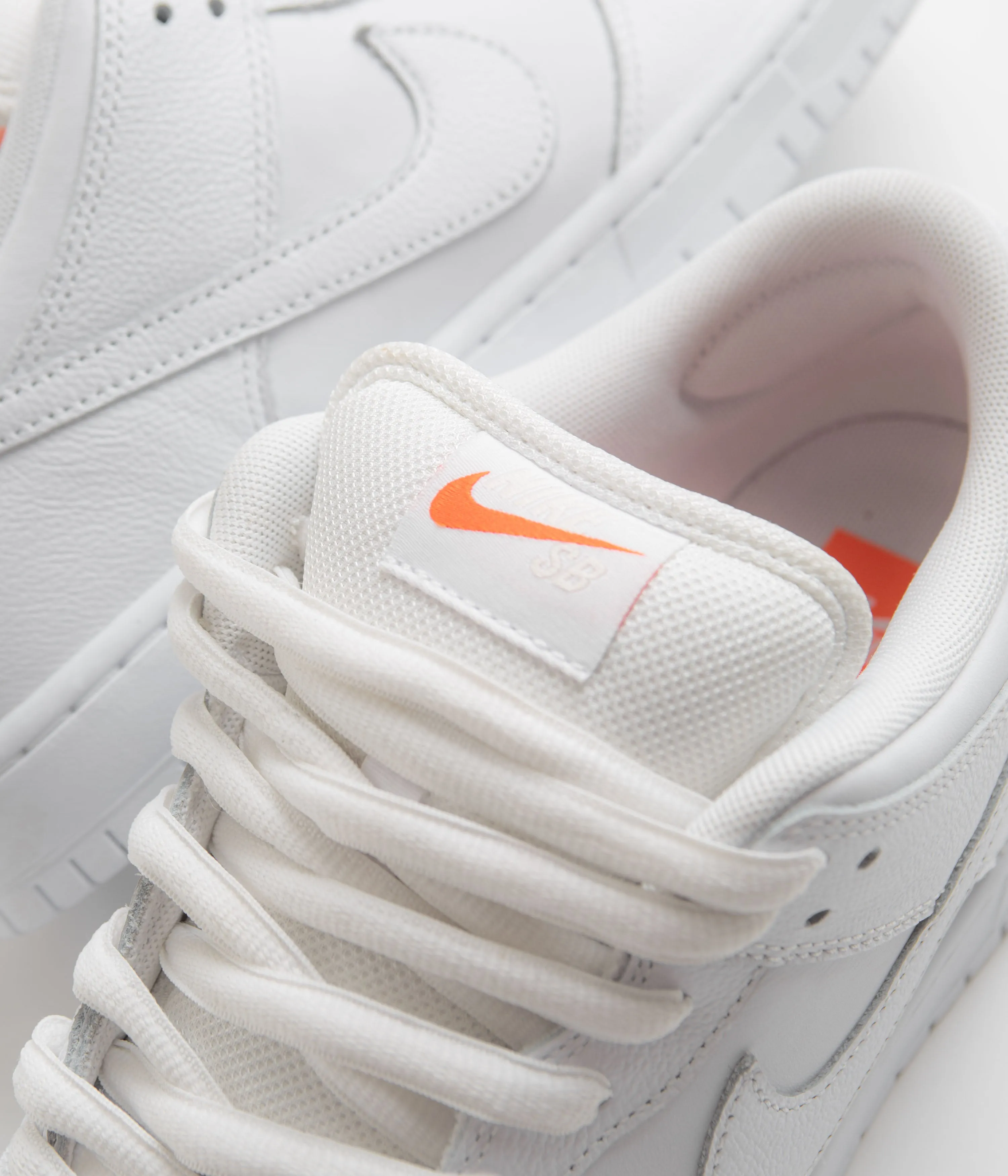 Nike SB Orange Label Dunk Low Pro Shoes - White / White - White - White Denim Ease