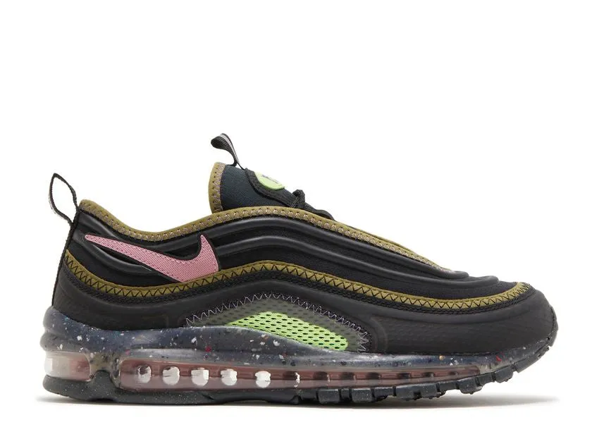 TPR Sole Comfortable Feeling Nike Air Max 97 Terrascape Black Elemental Pink Lime
