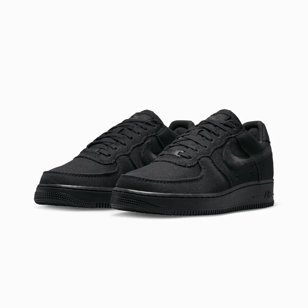 Suede Soft NIKE | AIR FORCE 1 LOW CANVAS { BLACK/BLACK
