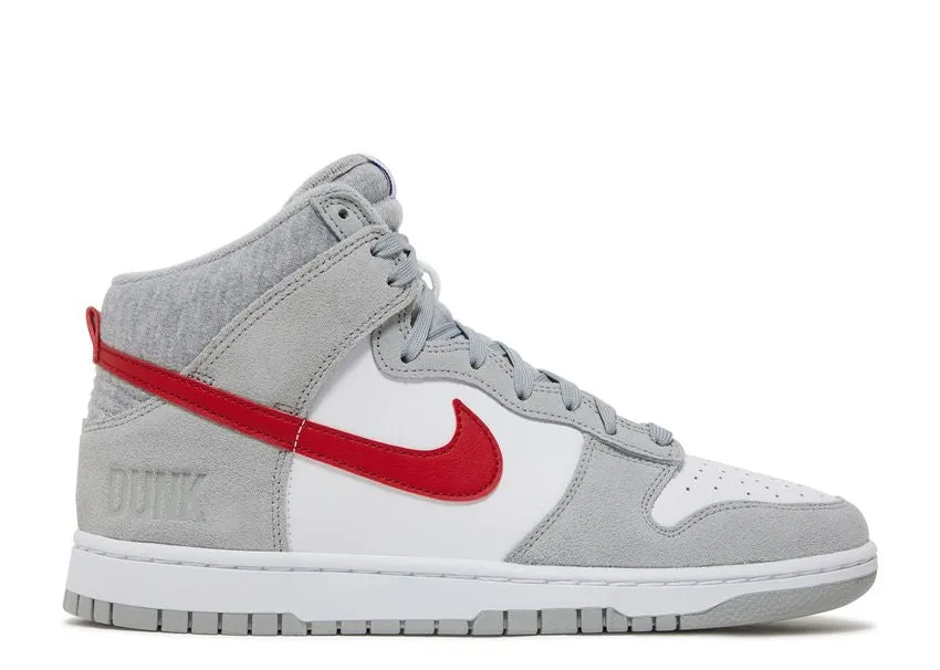 Nike Dunk High Light Smoke Grey Gym Red Stand All Day