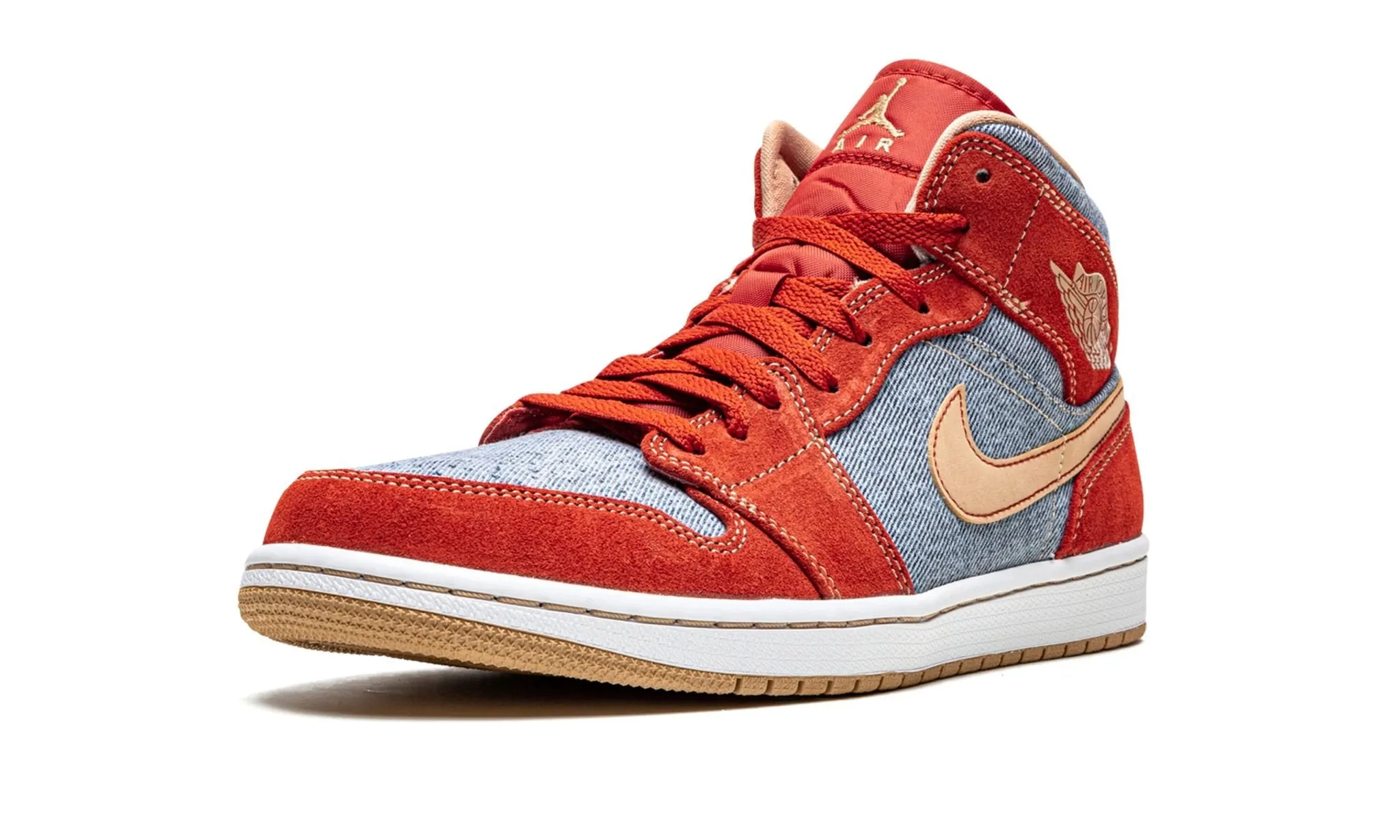 Steady Stride Long Walk Air Jordan 1 Mid Denim Red
