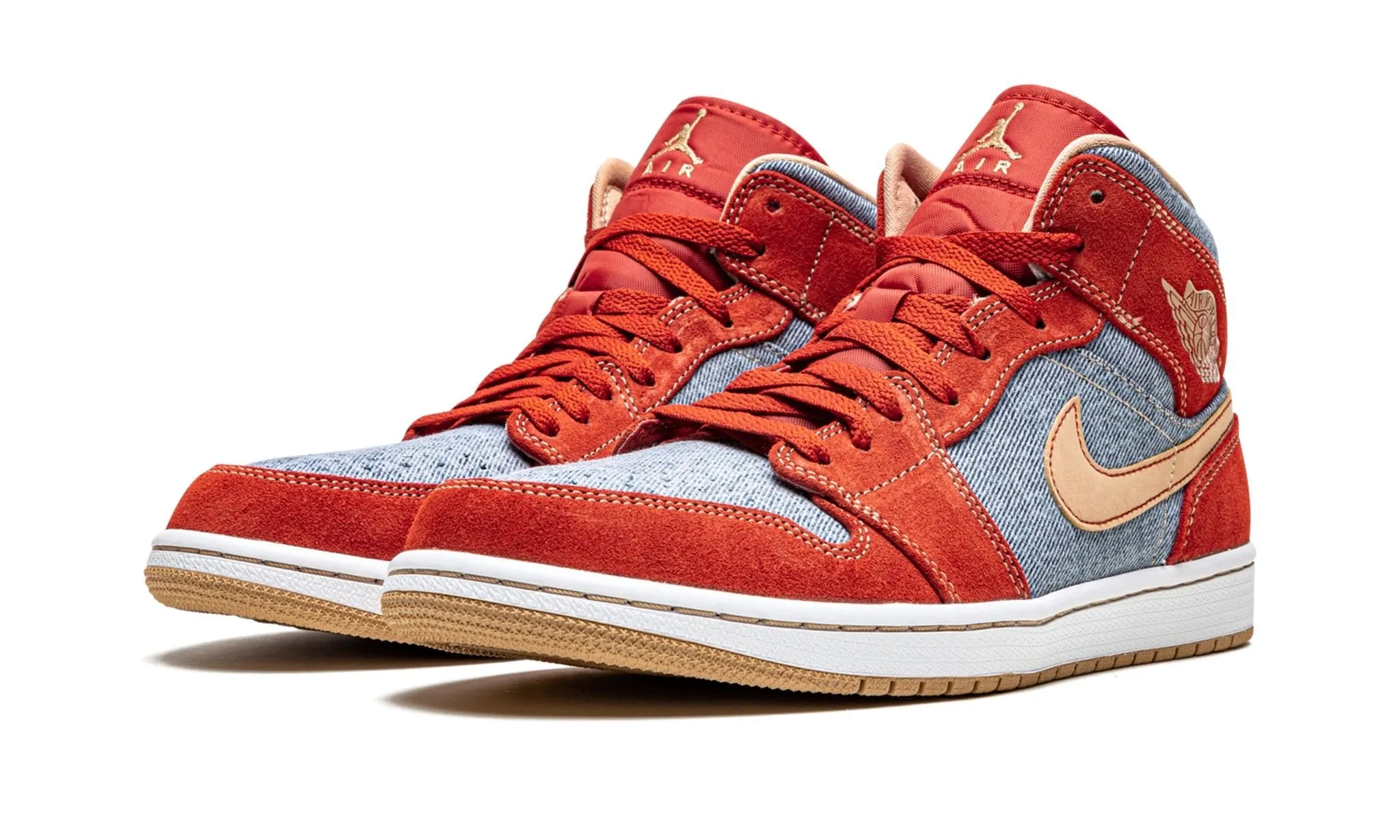 Forest Jog Lightweight Air Jordan 1 Mid Denim Red