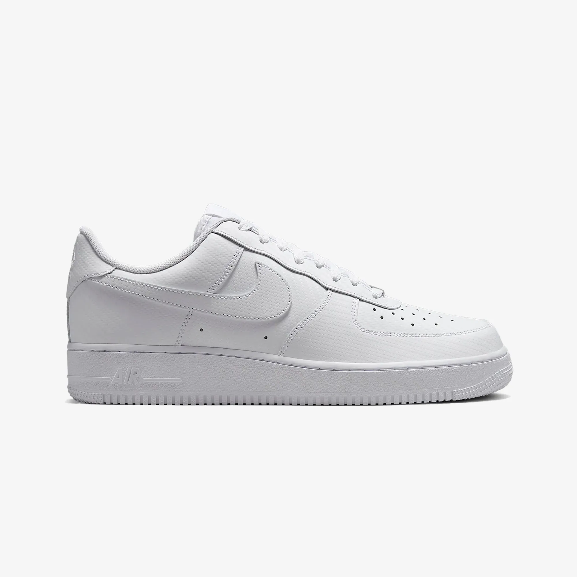Step Tall Color Pop NIKE | AIR FORCE 1 '07 TEXTURE { WHITE/WHITE