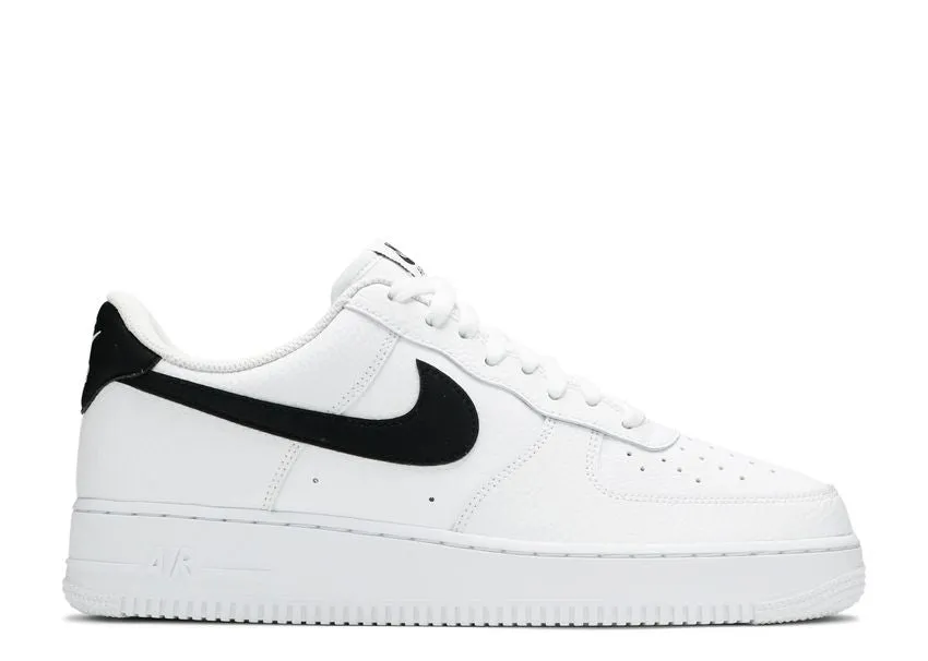 Nike Air Force 1 Low '07 White Black Pebbled Leather Abrasion resistant Follow Step