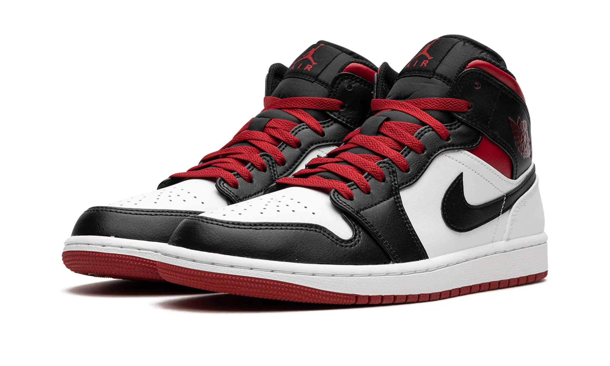 Chat Walk Open Toe Air Jordan 1 Mid Black Toe White Gym Red