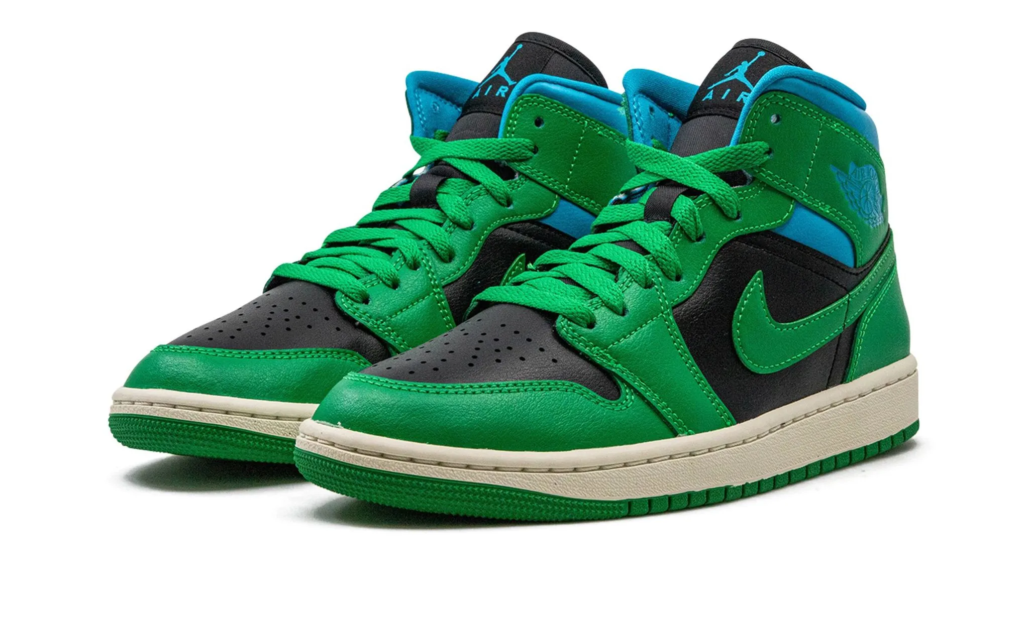 Wmns Air Jordan 1 Mid 'Lucky Green Aquatone' Ankle Style All Time