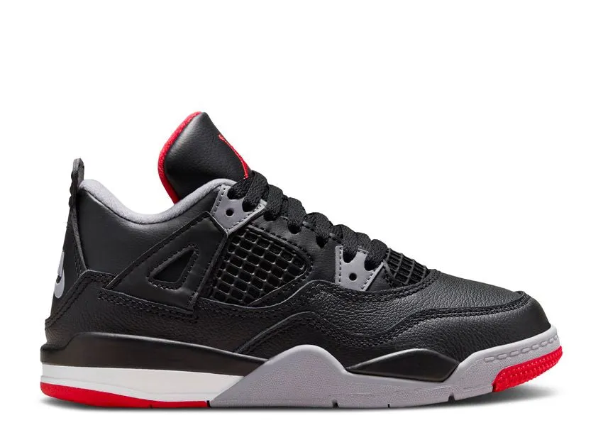 Air Jordan 4 Retro Bred Reimagined (PS) Air Cushion Flexible Wear