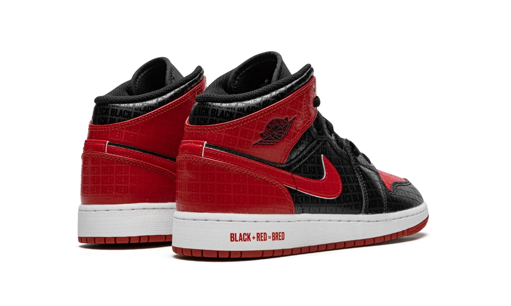 On Road Air Jordan 1 Mid Bred Text (GS)