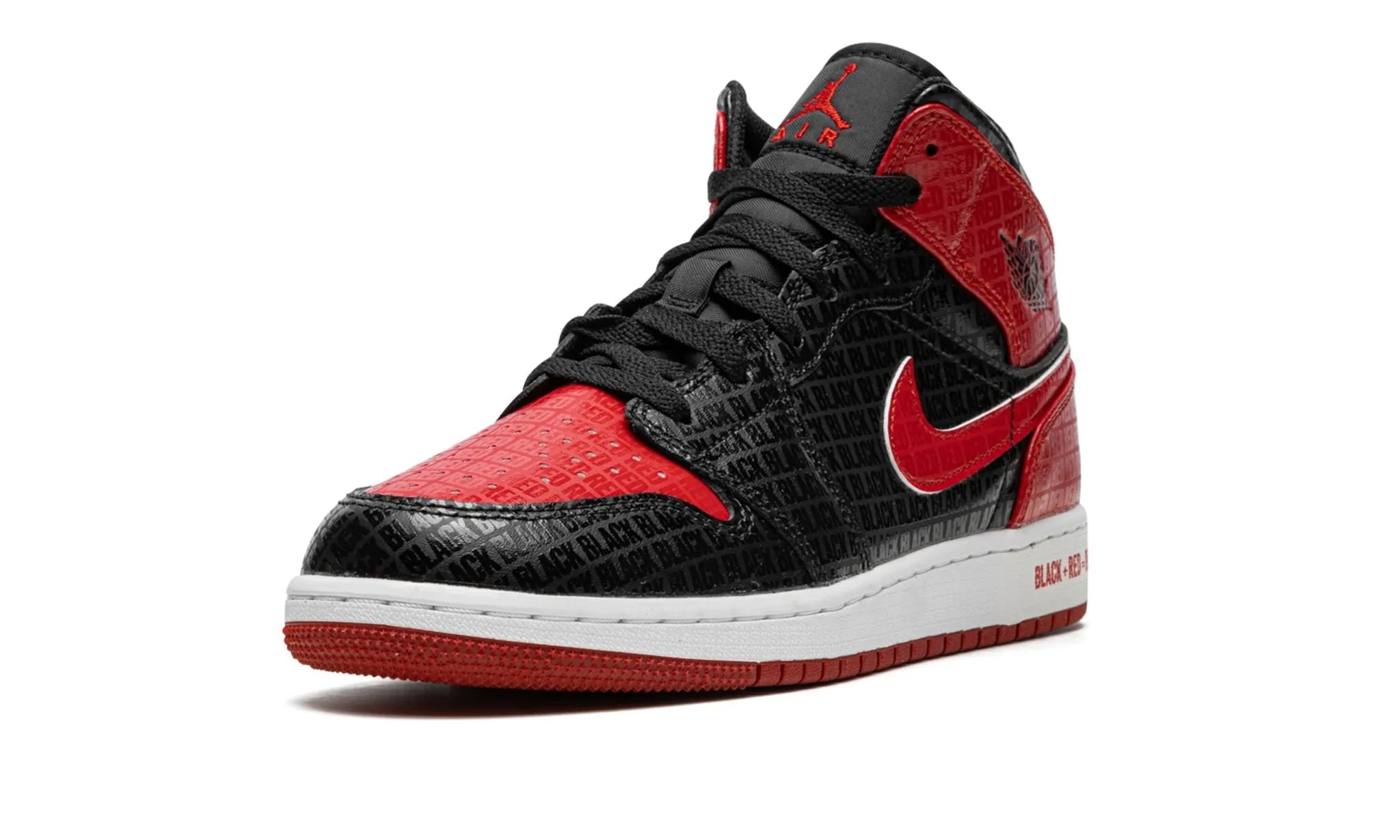 Plain Finish Track Trek Air Jordan 1 Mid Bred Text (GS)