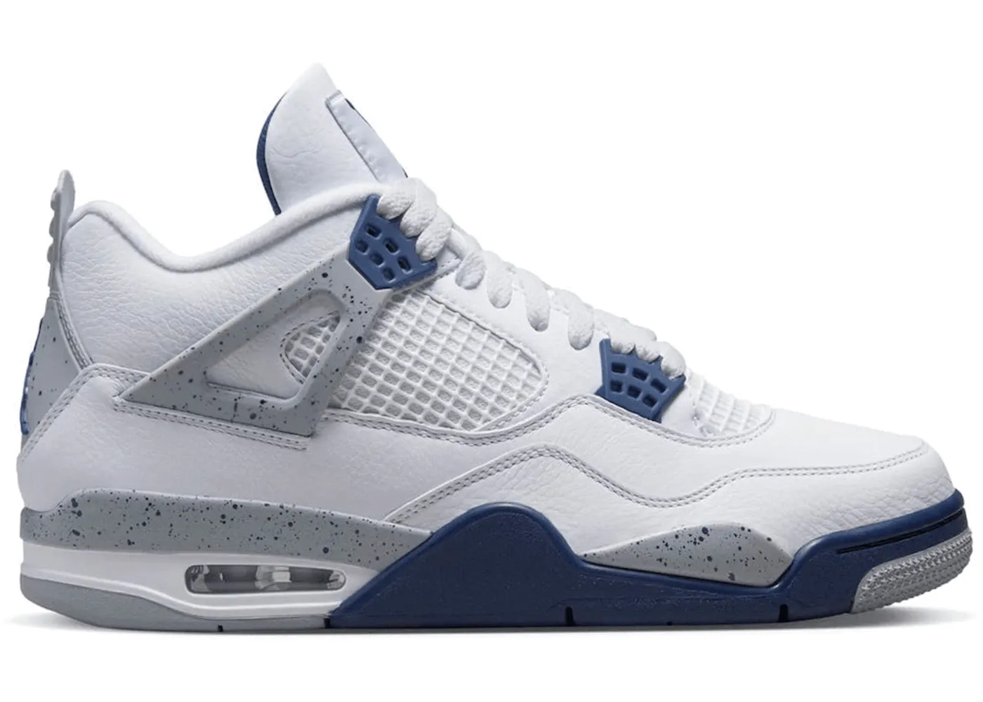 Flexible Movement Light   weight   design Jordan 4 Retro White Midnight Navy