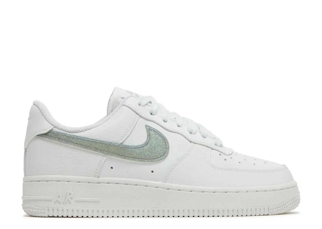 Park Stroll Nike Air Force 1 Low White Gold Glitter Swoosh