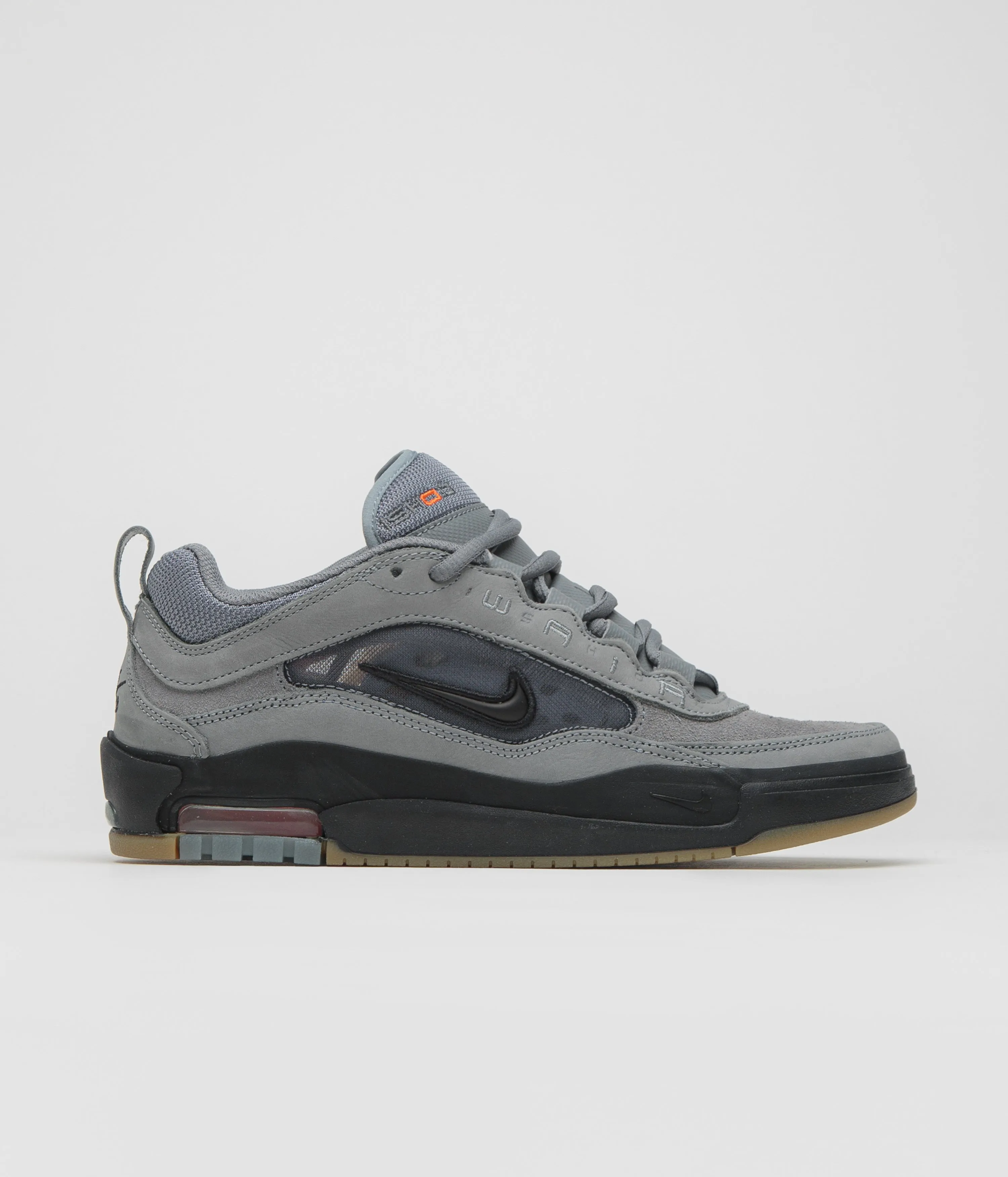 Nike SB Orange Label Air Max Ishod Shoes - Cool Grey / Black - Cool Grey - Dark Grey Urban Look