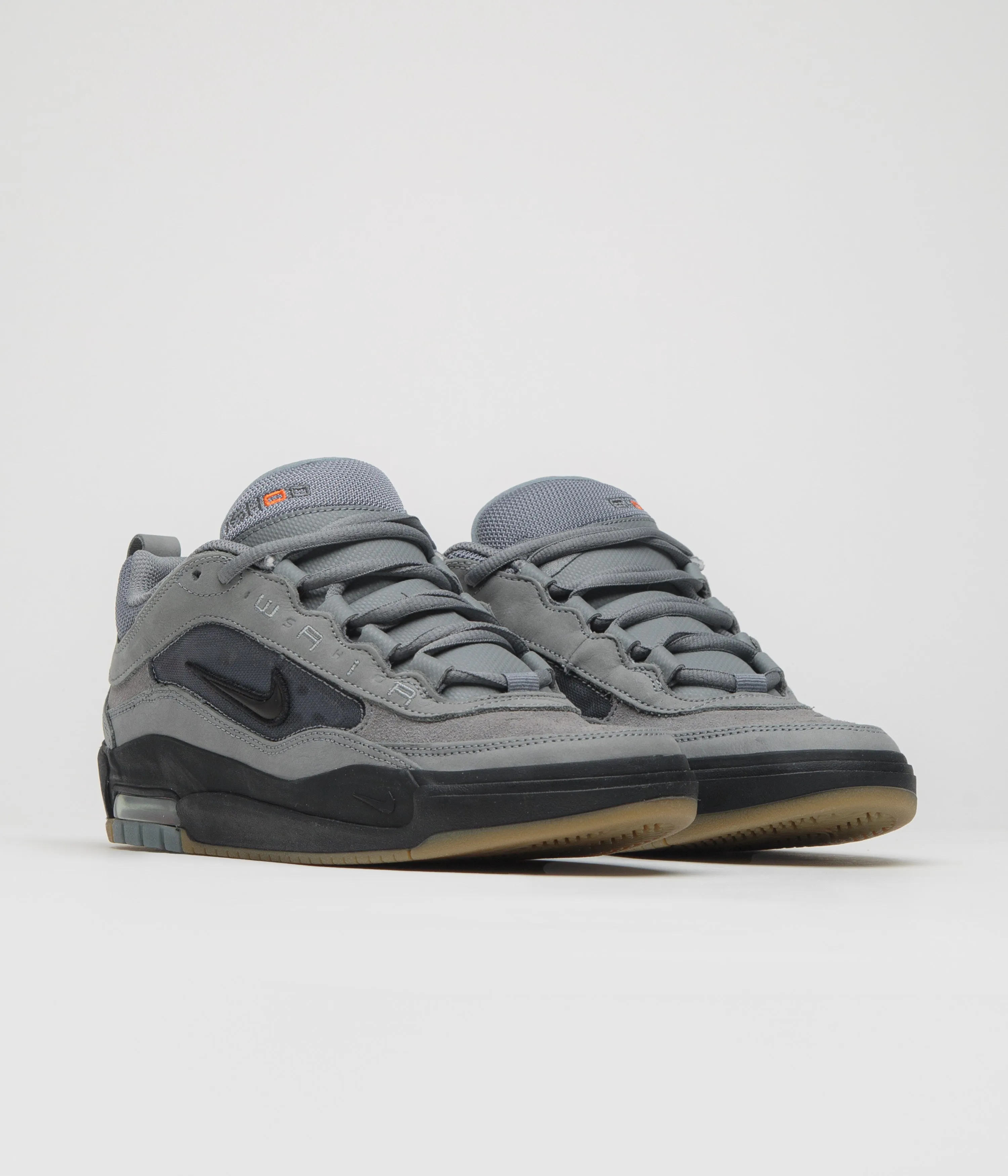 Nike SB Orange Label Air Max Ishod Shoes - Cool Grey / Black - Cool Grey - Dark Grey Comfortable ankle