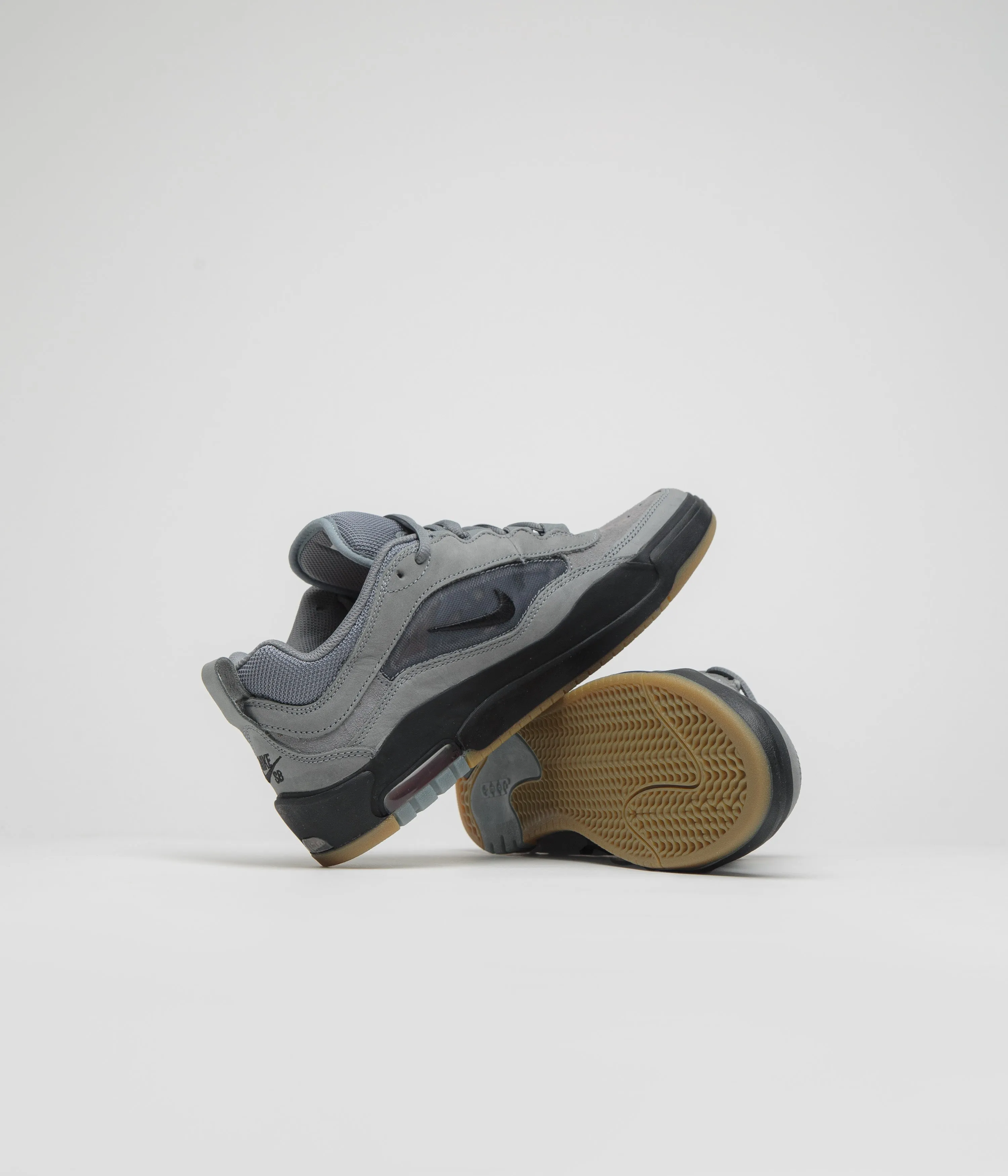 Active Day Sporty Style Nike SB Orange Label Air Max Ishod Shoes - Cool Grey / Black - Cool Grey - Dark Grey