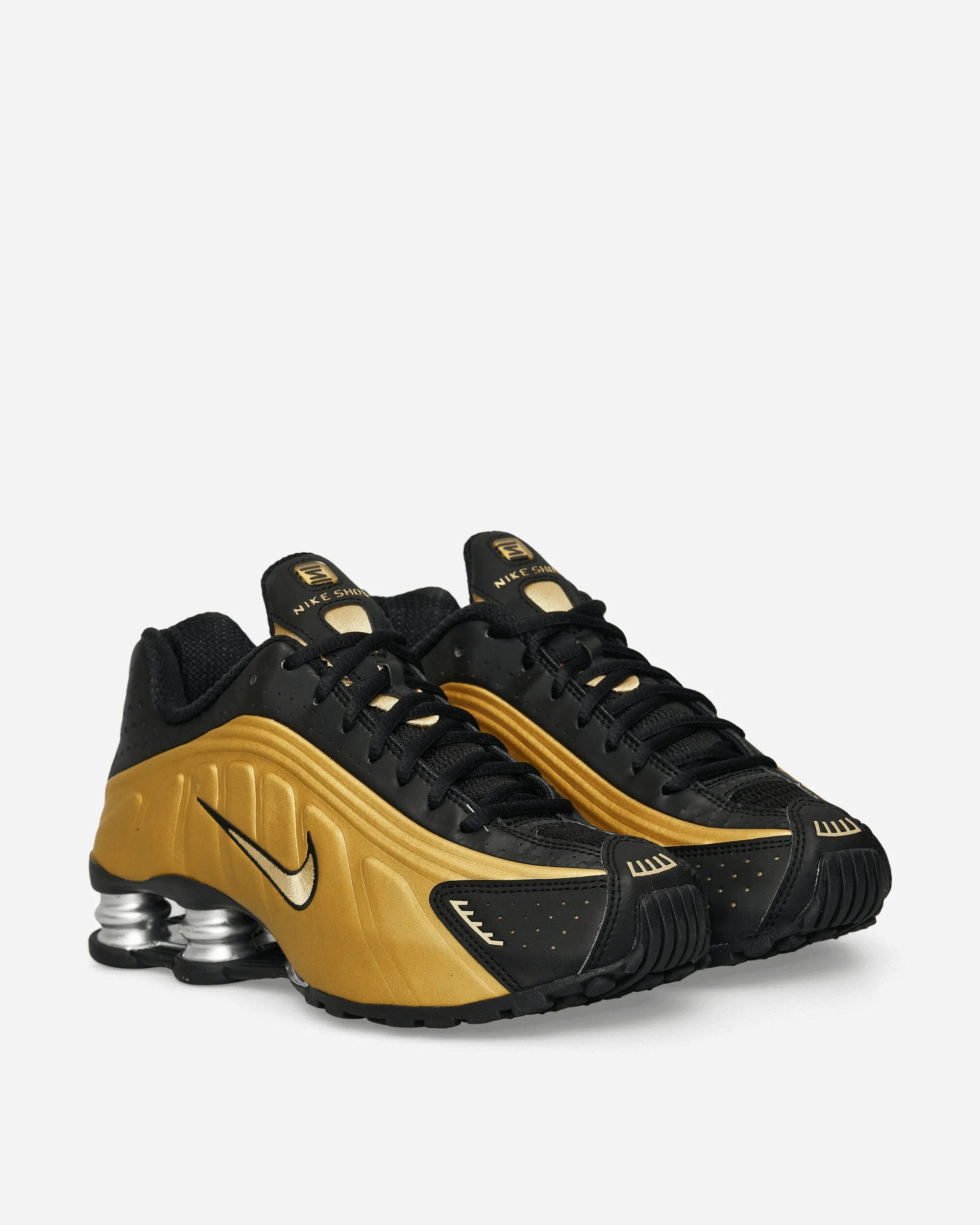 Women's Shox R4 Sneakers Black / Metallic Gold Slim Line Molded Insole