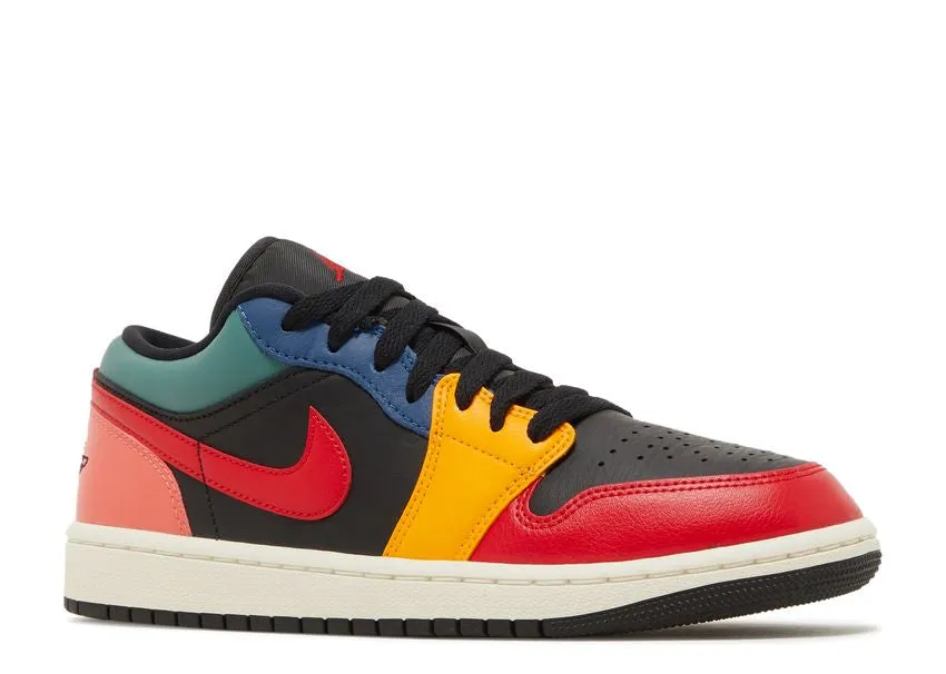 Air Jordan 1 Low SE Black Multi-Color Short Trip Elastic upper