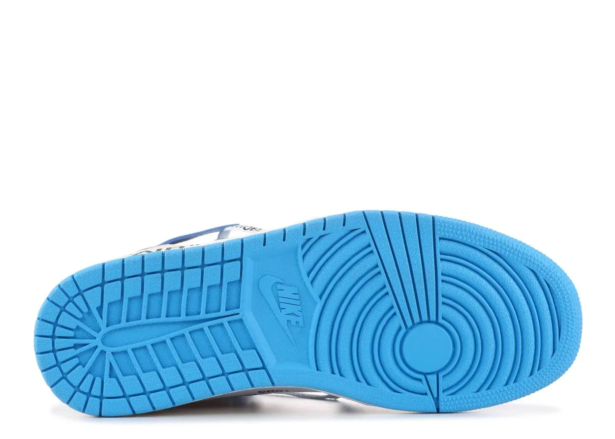 Air Jordan 1 Retro High Off-White University Blue Flexible Movement