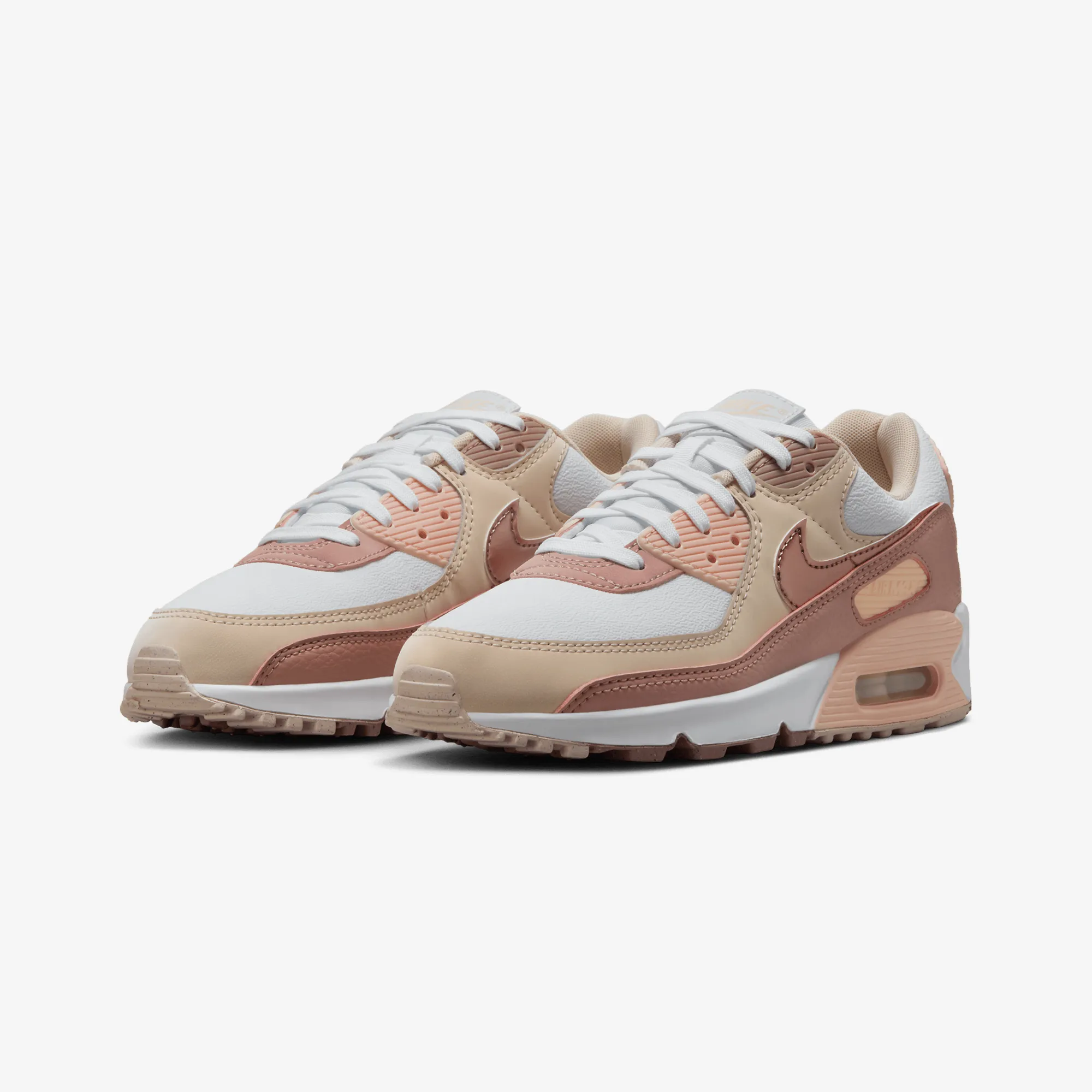 Nike | AIR MAX 90 { WHITE/PARTICLE PINK-WASHED CORAL Linen Air
