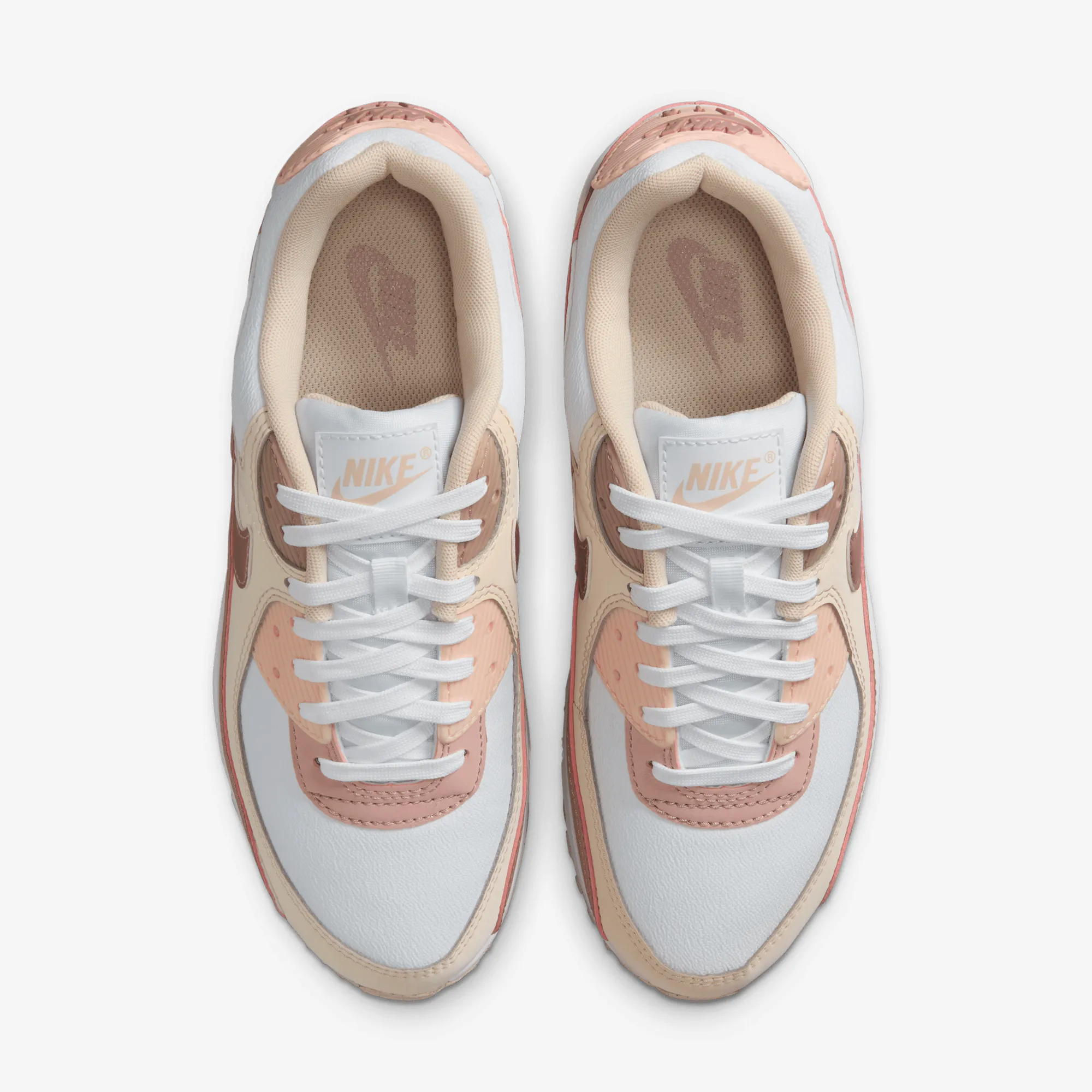 Nike | AIR MAX 90 { WHITE/PARTICLE PINK-WASHED CORAL Comfort arch