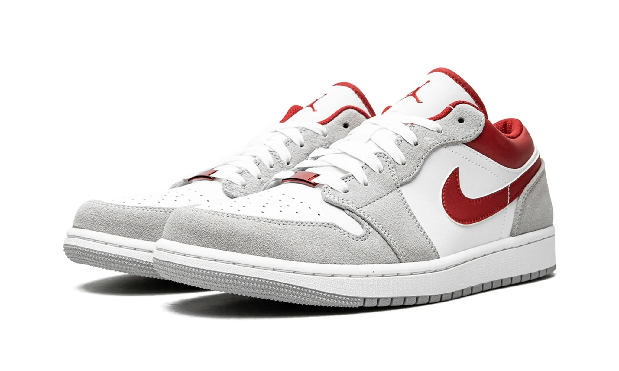 Week Easy Air Jordan 1 Low SE White Grey Red / Light smoke grey gym red