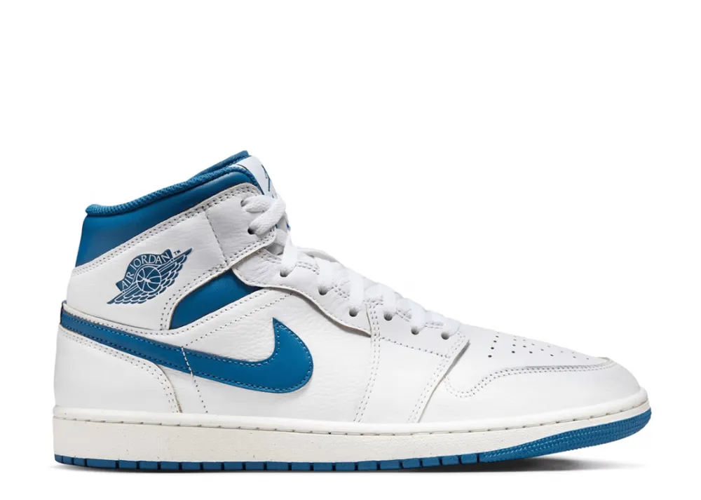 Mark Step Walk Free Air Jordan 1 Mid SE Industrial Blue