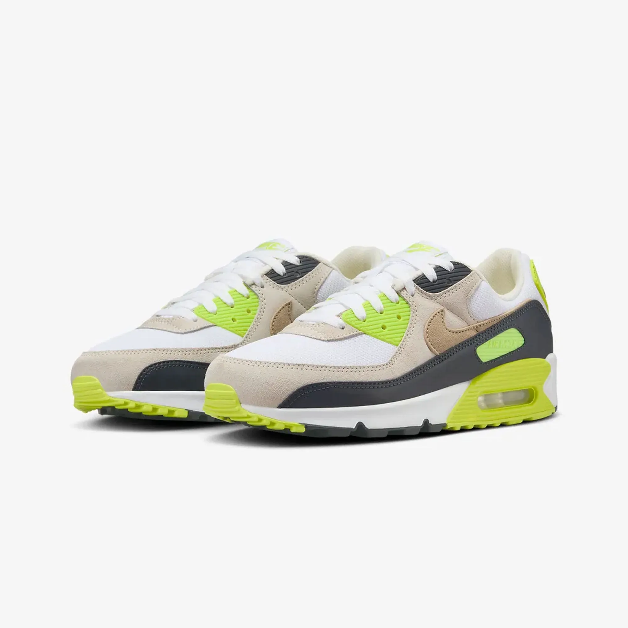 NIKE | AIR MAX 90 { WHITE/KHAKI-CYBER-DK SMOKE GREY Italian Glam