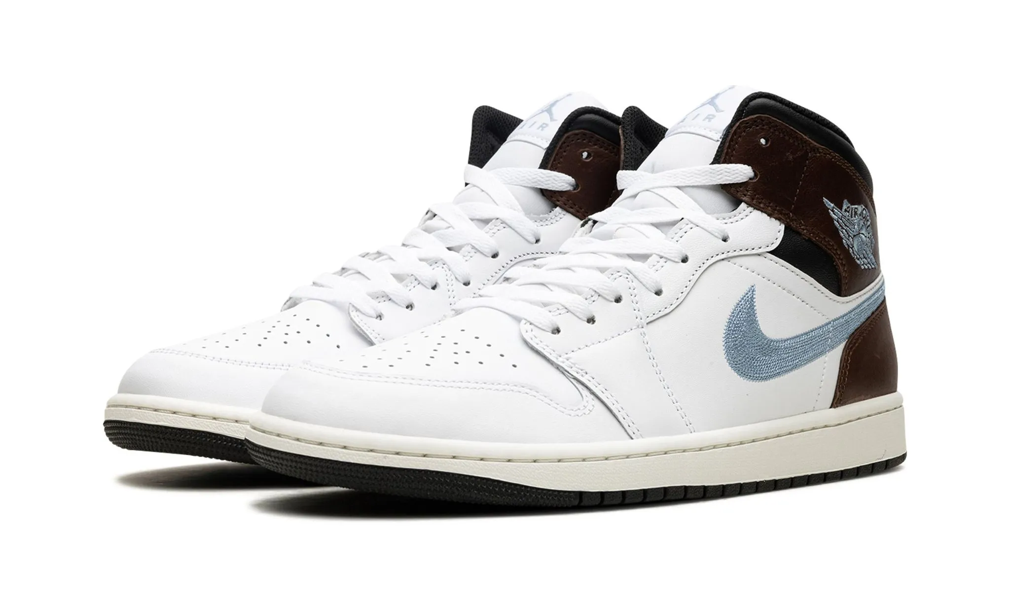 Air Jordan 1 Retro Mid SE 'Brown Blue Grey' Wedge Sole Active Lifestyle