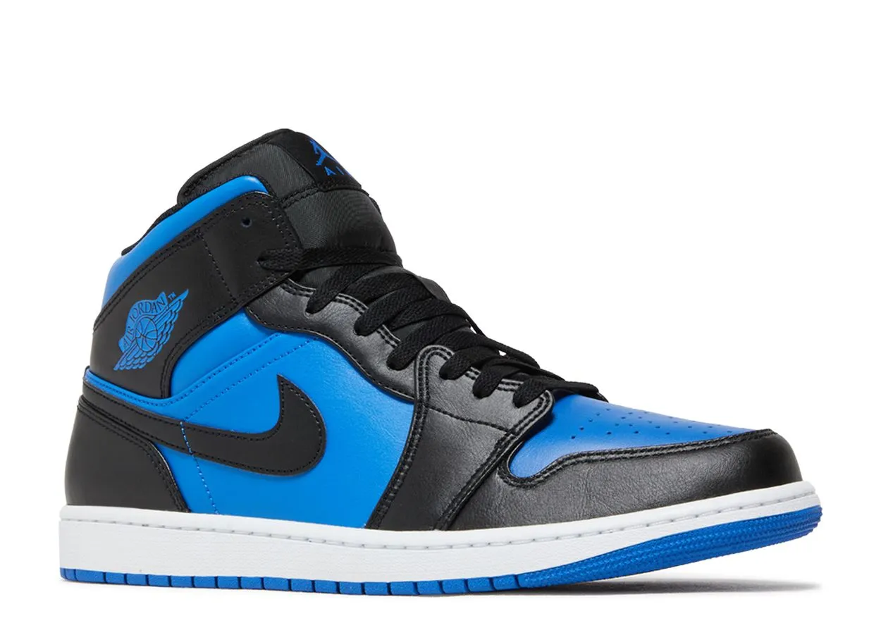 Air Jordan 1 Mid Black Royal Blue Sport Inspired Morning Pace