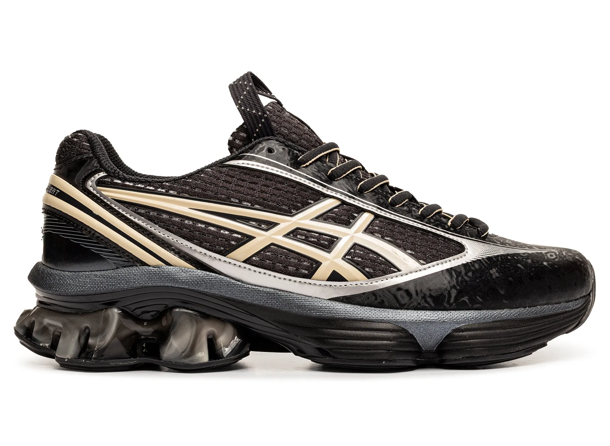 Asics US6-S Gel-Kinetic Fluent 'Black / Vanilla' Desert Cool Firm Ground