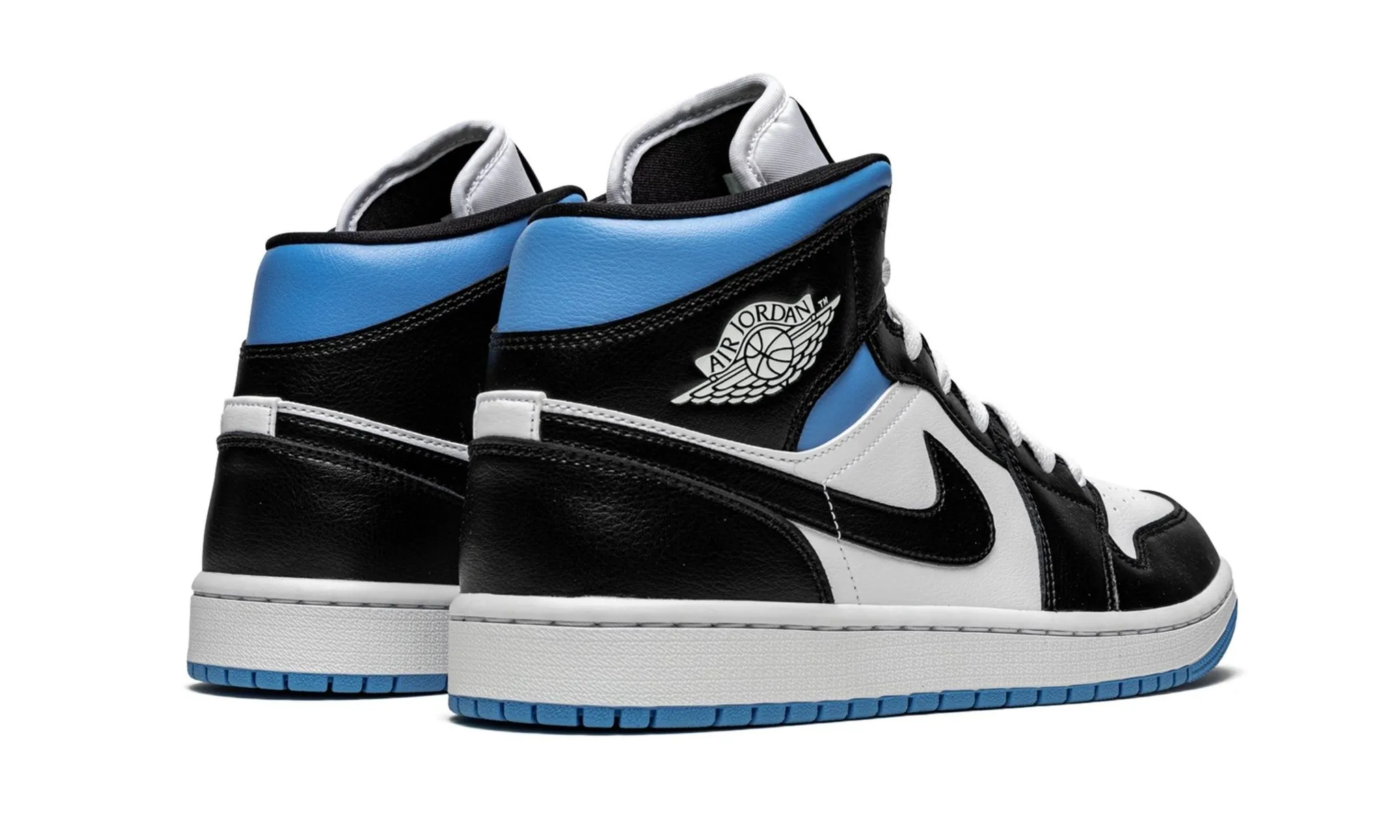Wmns Air Jordan 1 Mid Black White University Blue Training Light Creek Walk